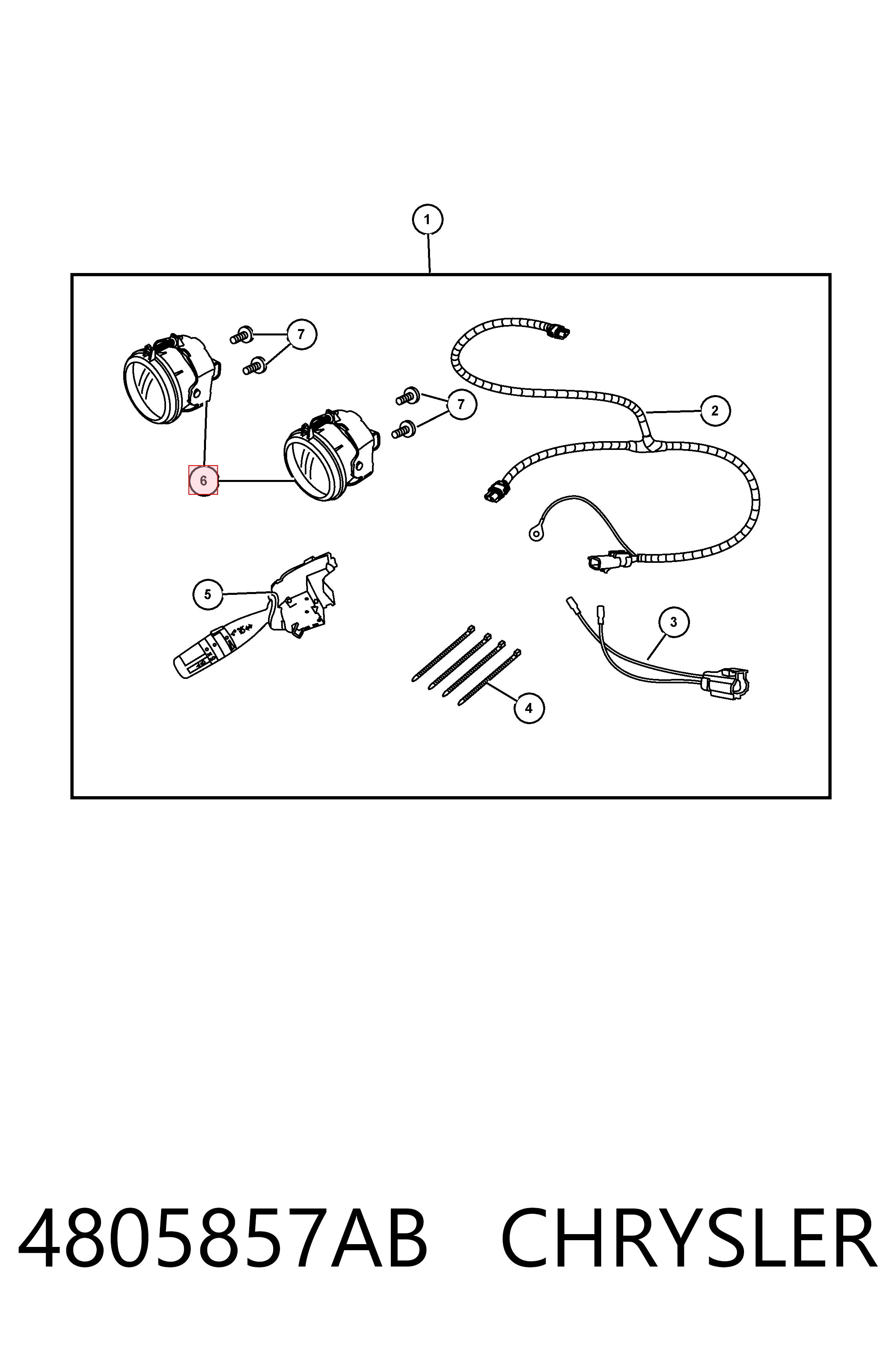 4805857AB Chrysler Lampa przeciwmgielna lewa/prawa