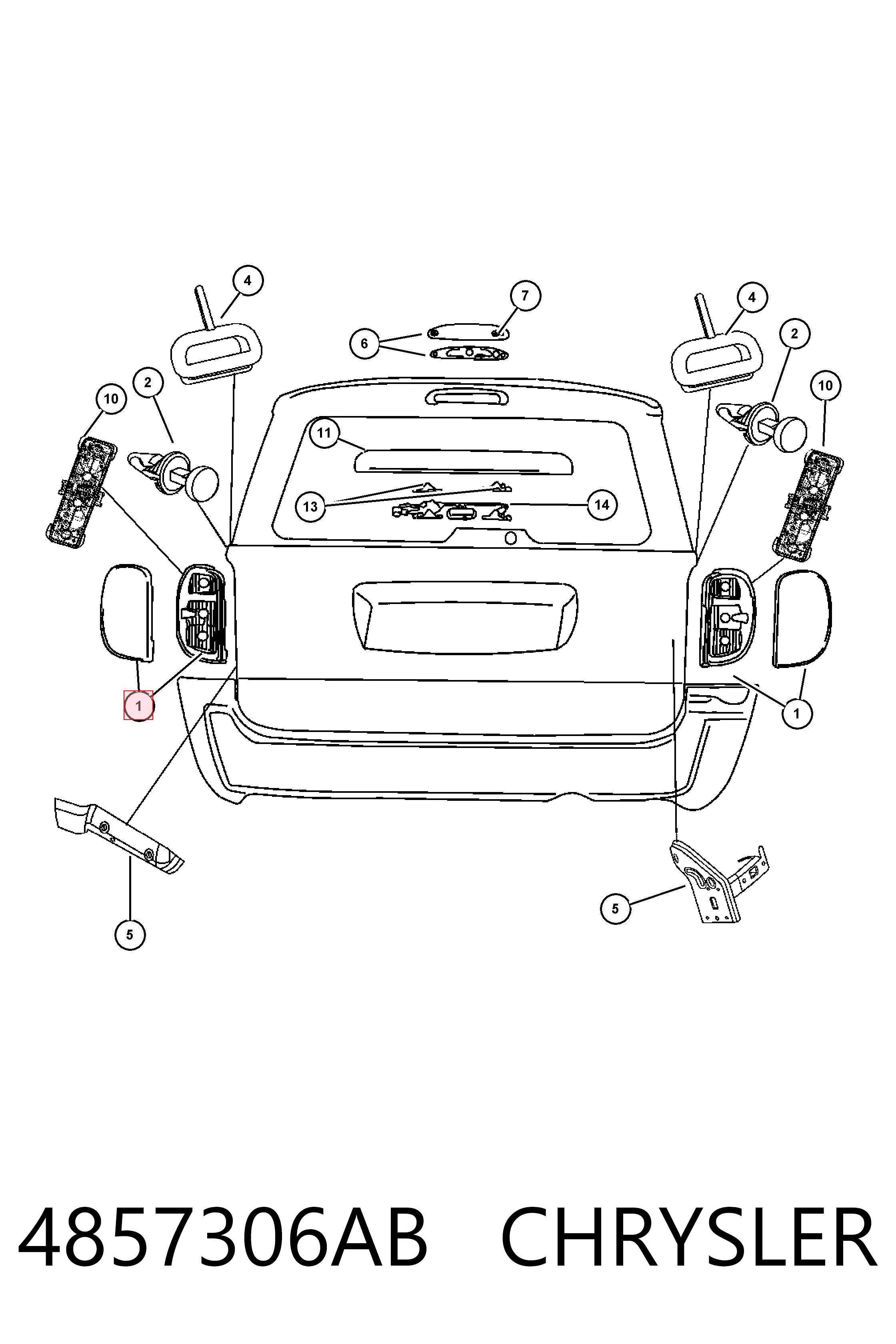 Lampa zespolona tylna prawa Chrysler Voyager III minivan (RG, RS) (1999 - 2008) cena, od 85,77 USD