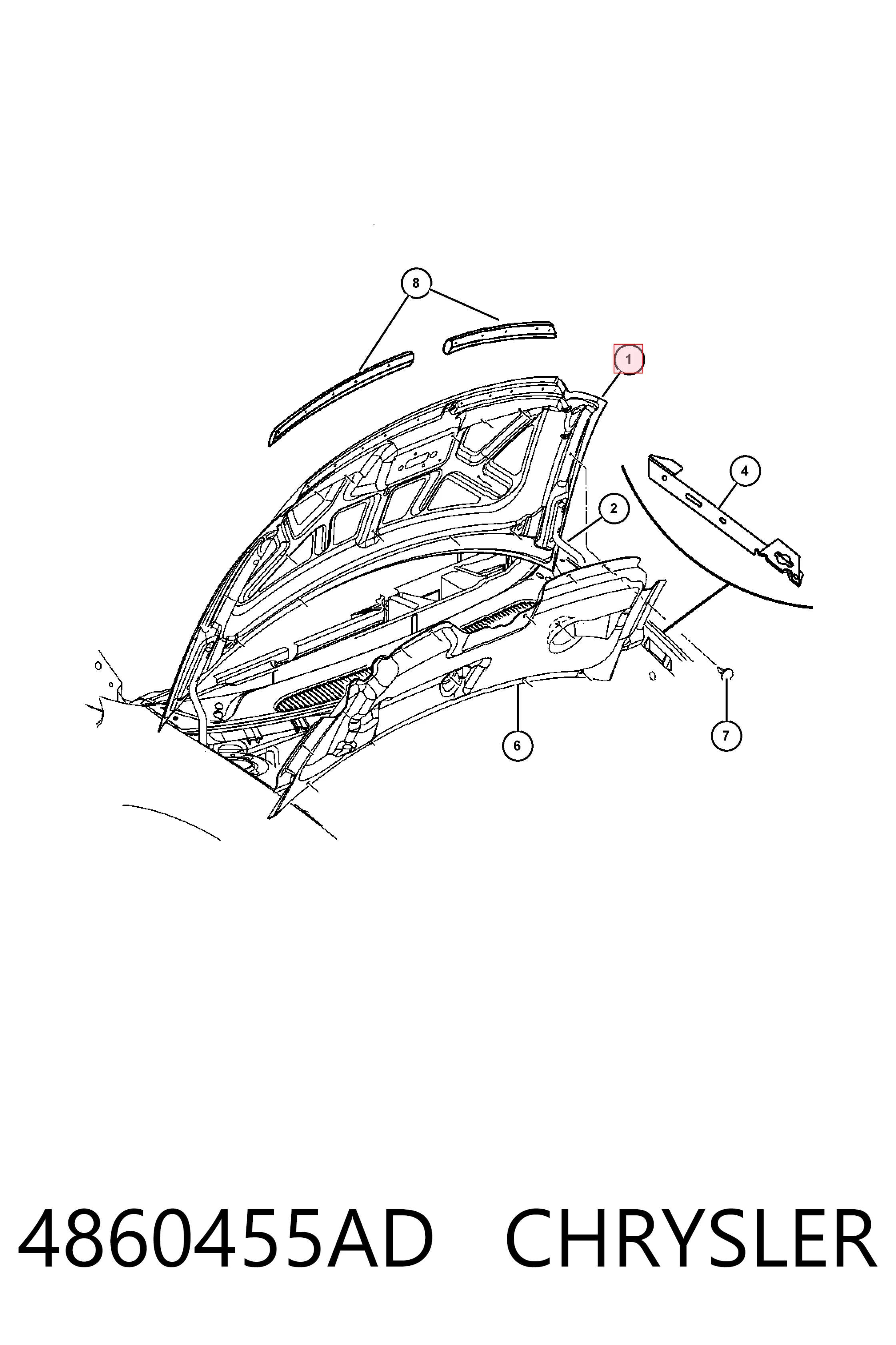 Maska silnika Chrysler Voyager III