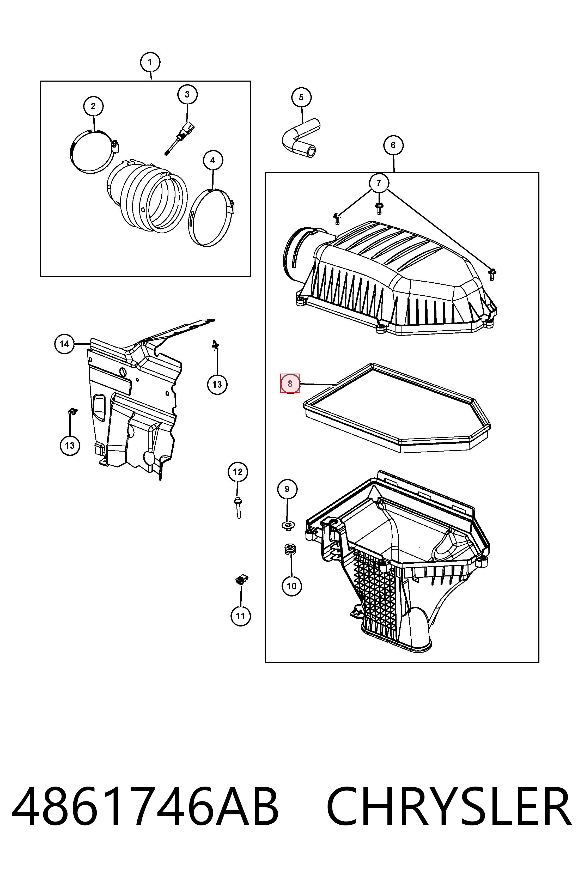 4861746AB Chrysler Filtr powietrza