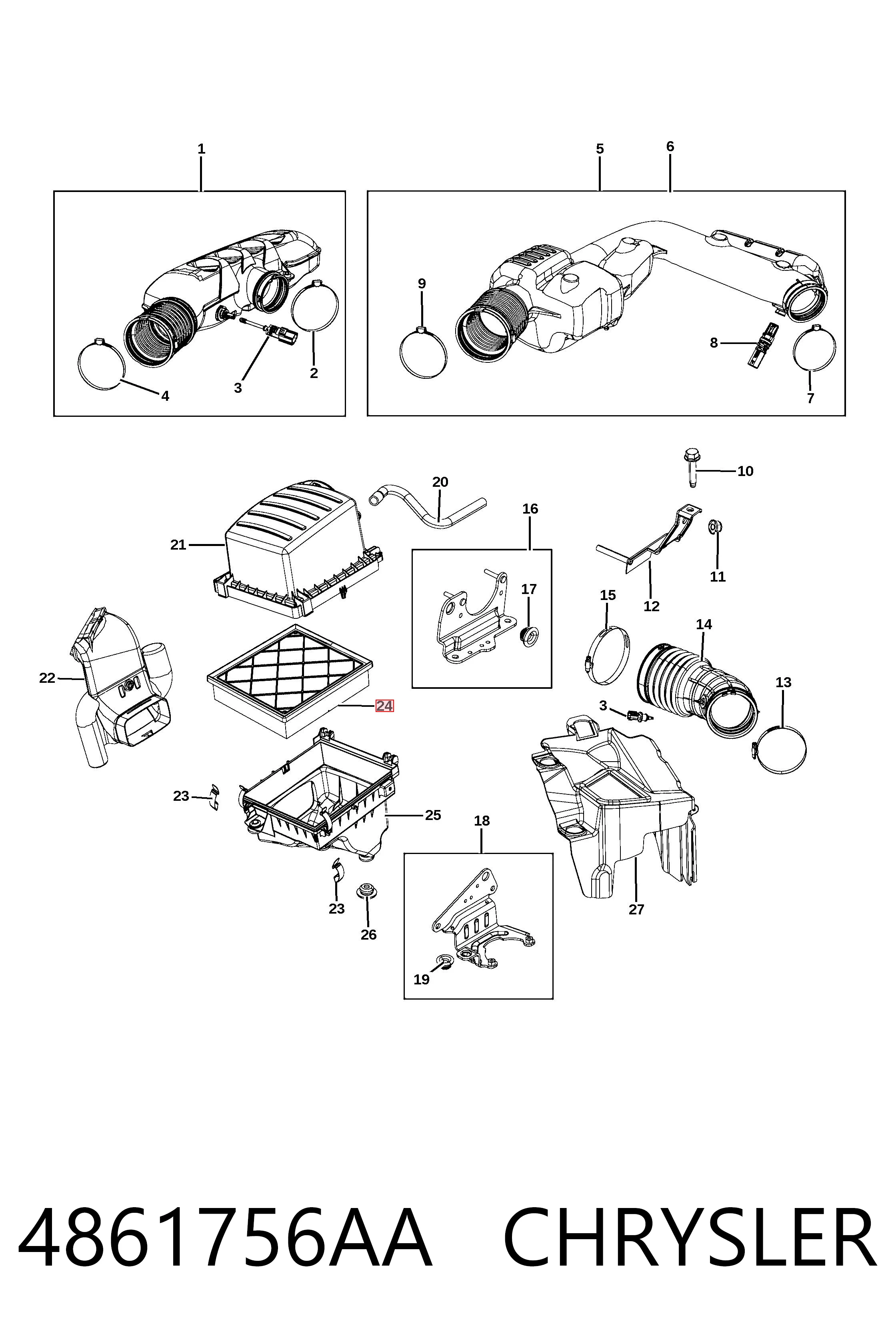 4861756AA Chrysler Filtr powietrza