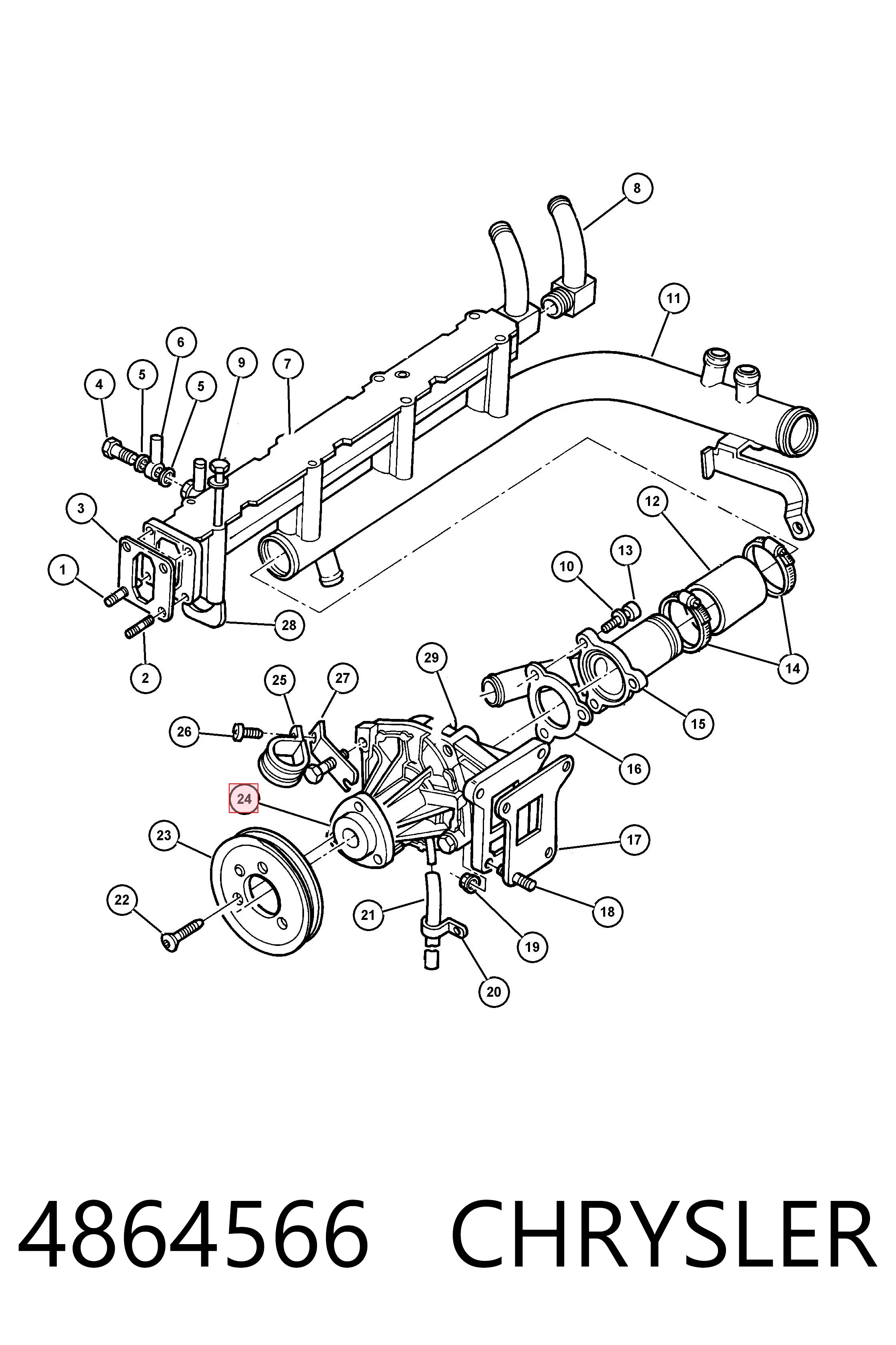 Pompa chłodząca wodna Jeep Cherokee II SUV (XJ) (1988 - 2001) cena, od 50,84 USD