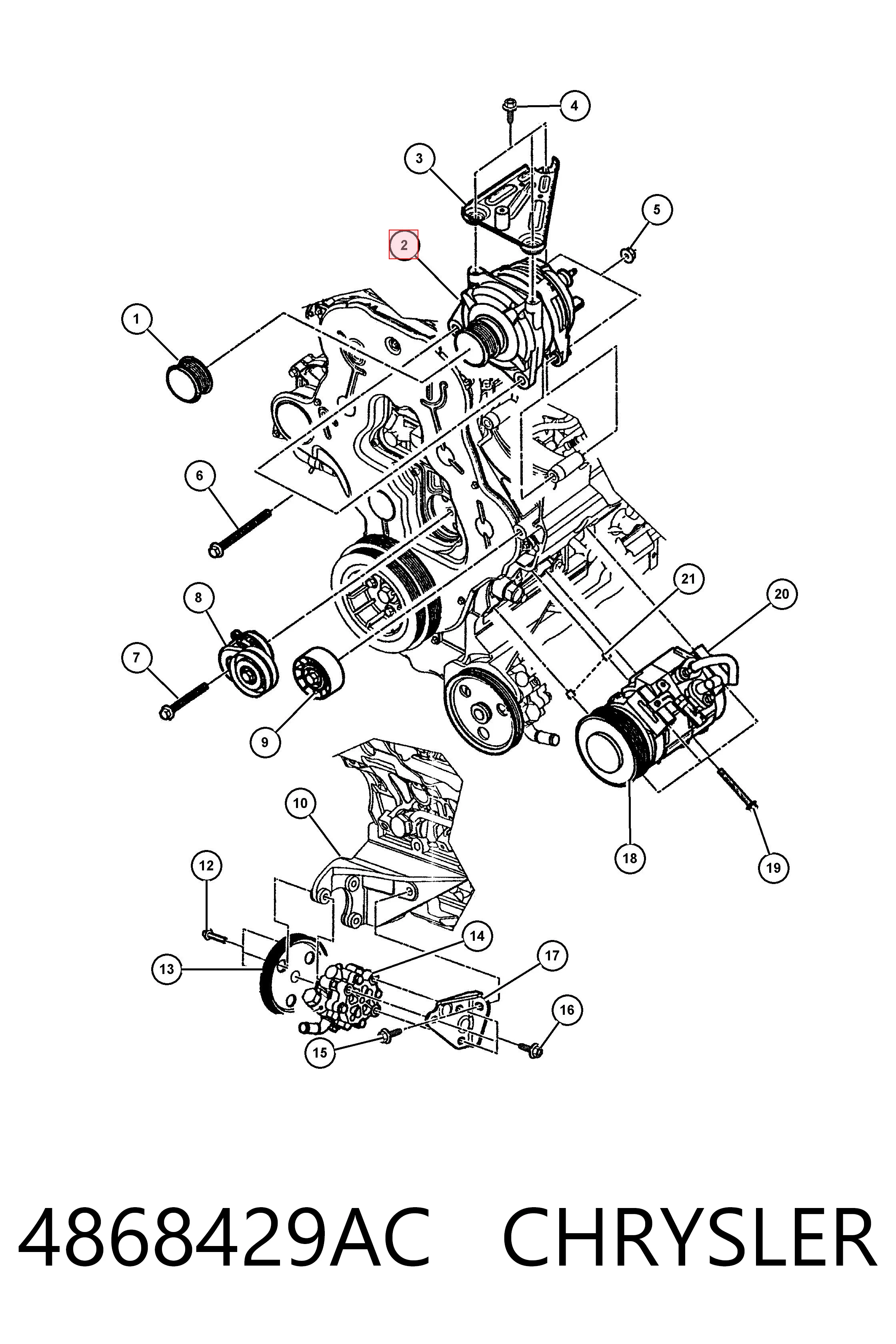 4868429AC Chrysler Alternator