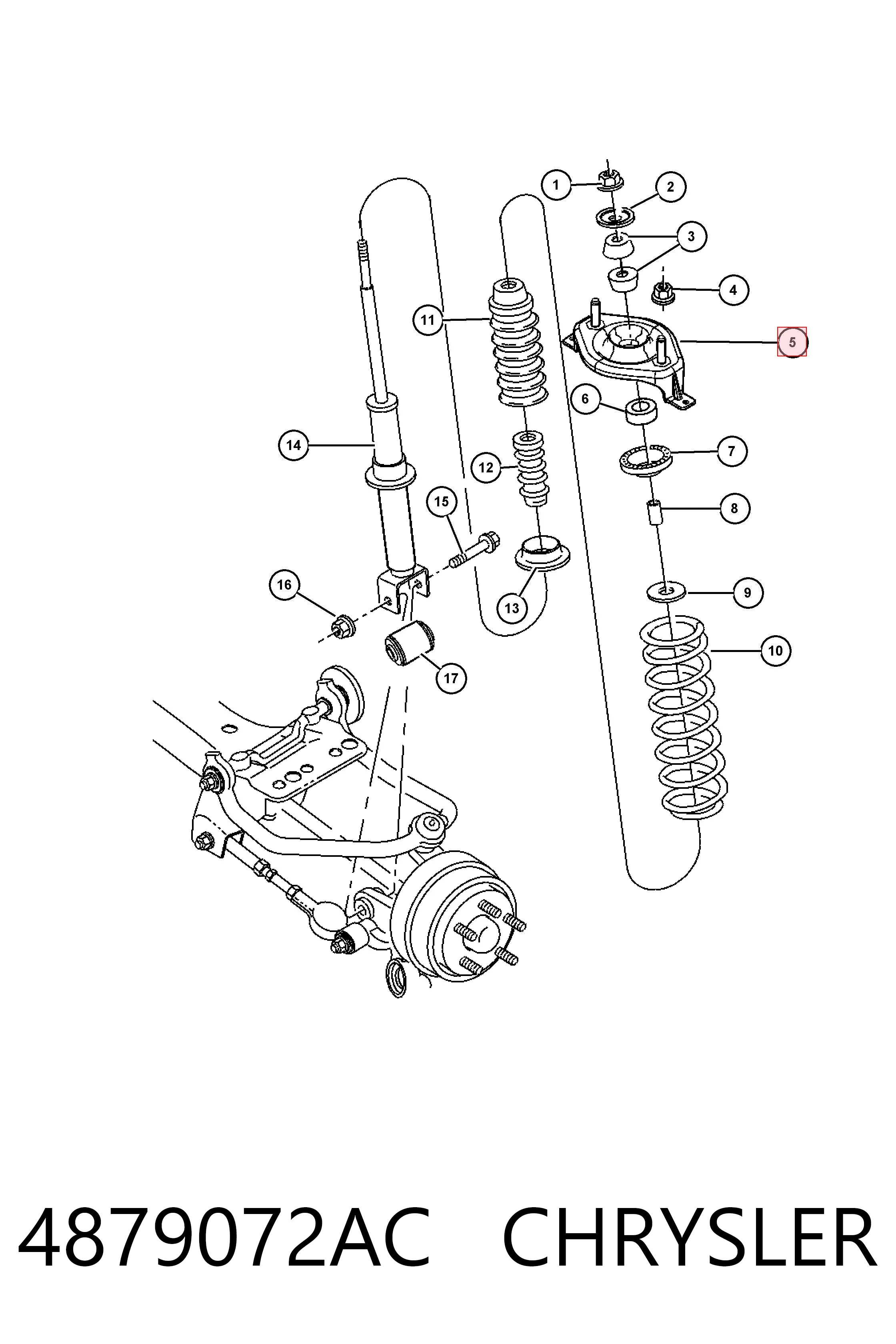 4879072AC Chrysler Poduszka amortyzatora tylnego