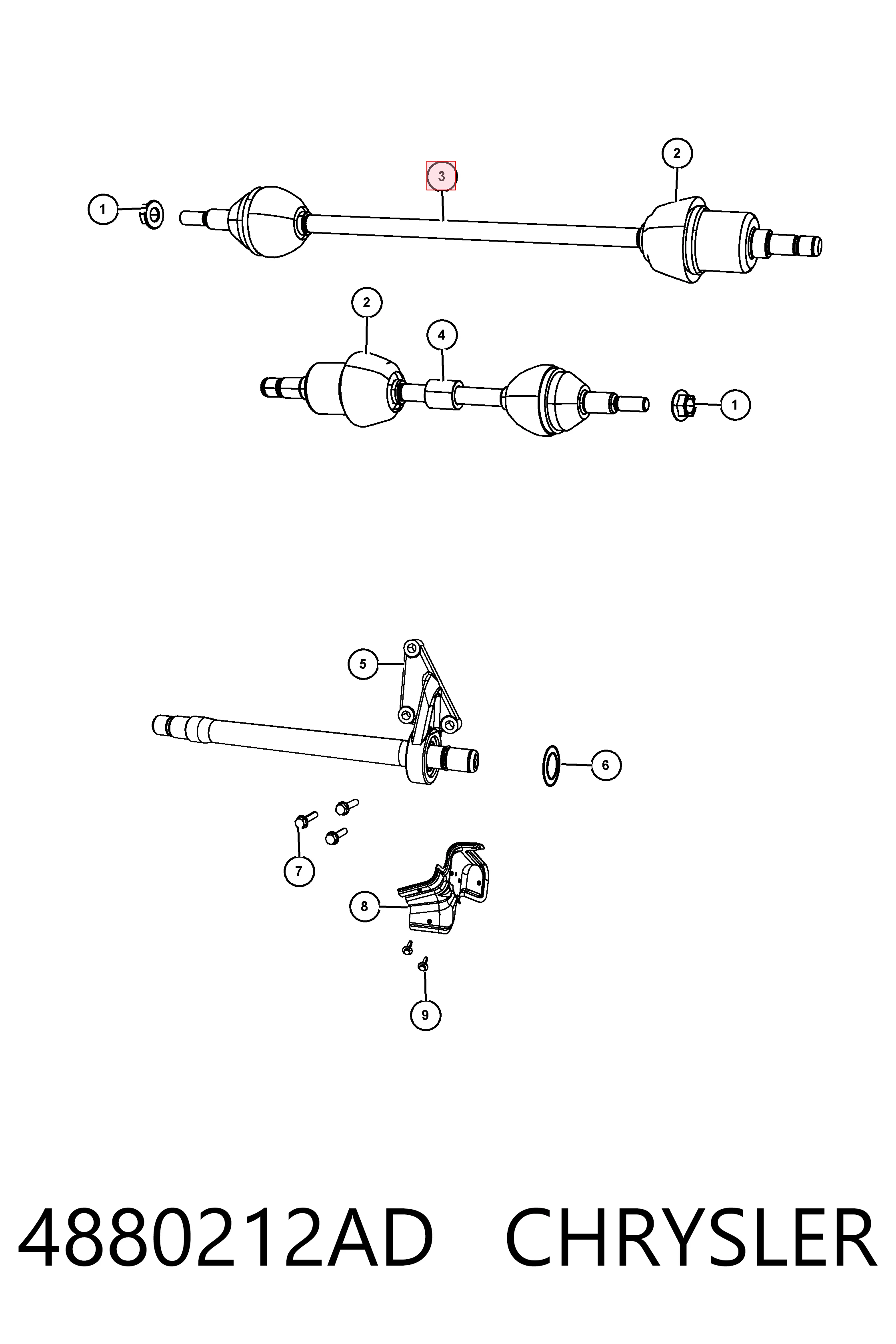Półoś napędowa przednia prawa Fiat/Alfa/Lancia K68193908AC