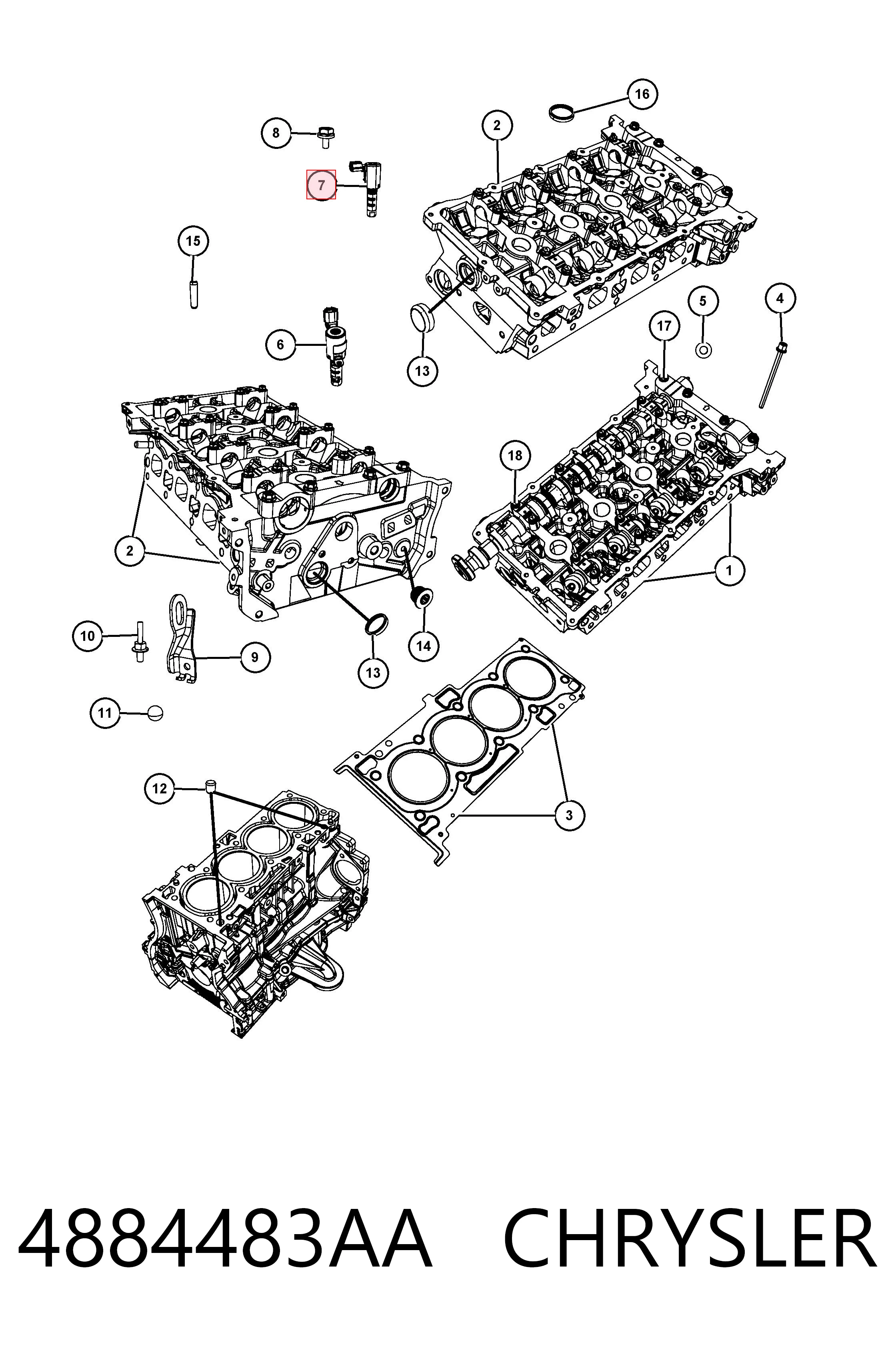 4884483AA Chrysler Zawór elektromagnetyczny faz rozrządu