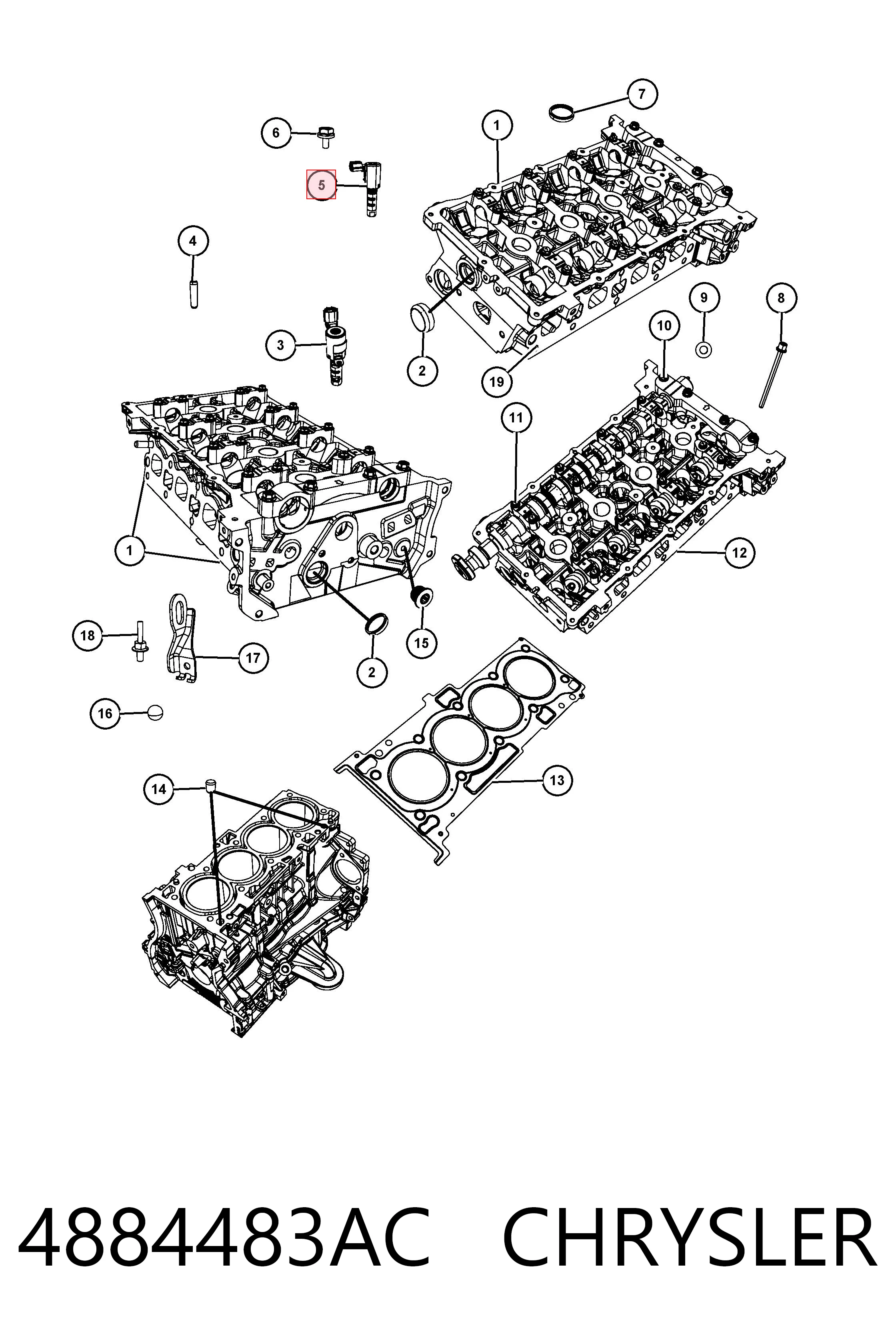 4884483AC Chrysler Zawór elektromagnetyczny faz rozrządu