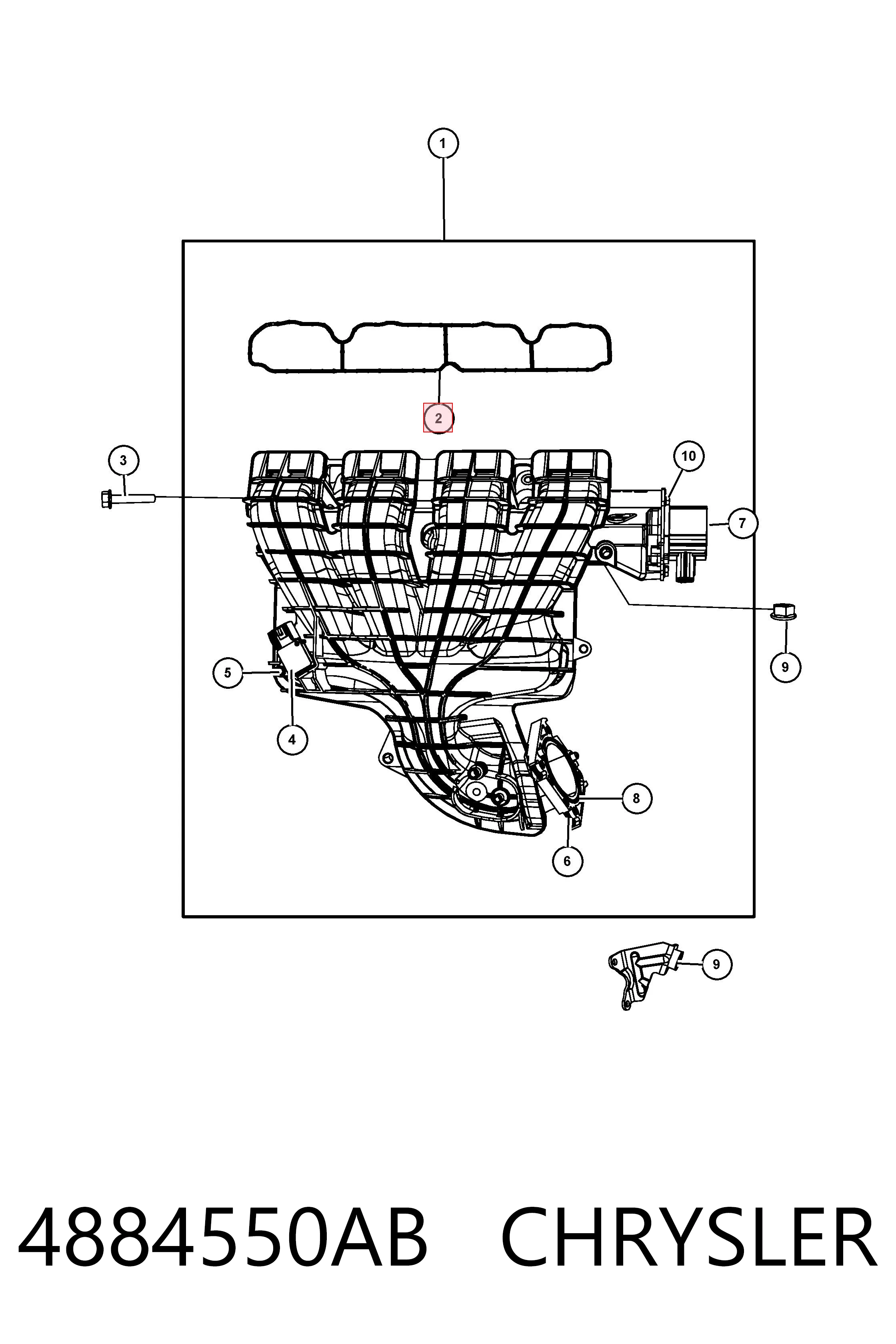 4884550AB Chrysler Uszczelka kolektora ssącego