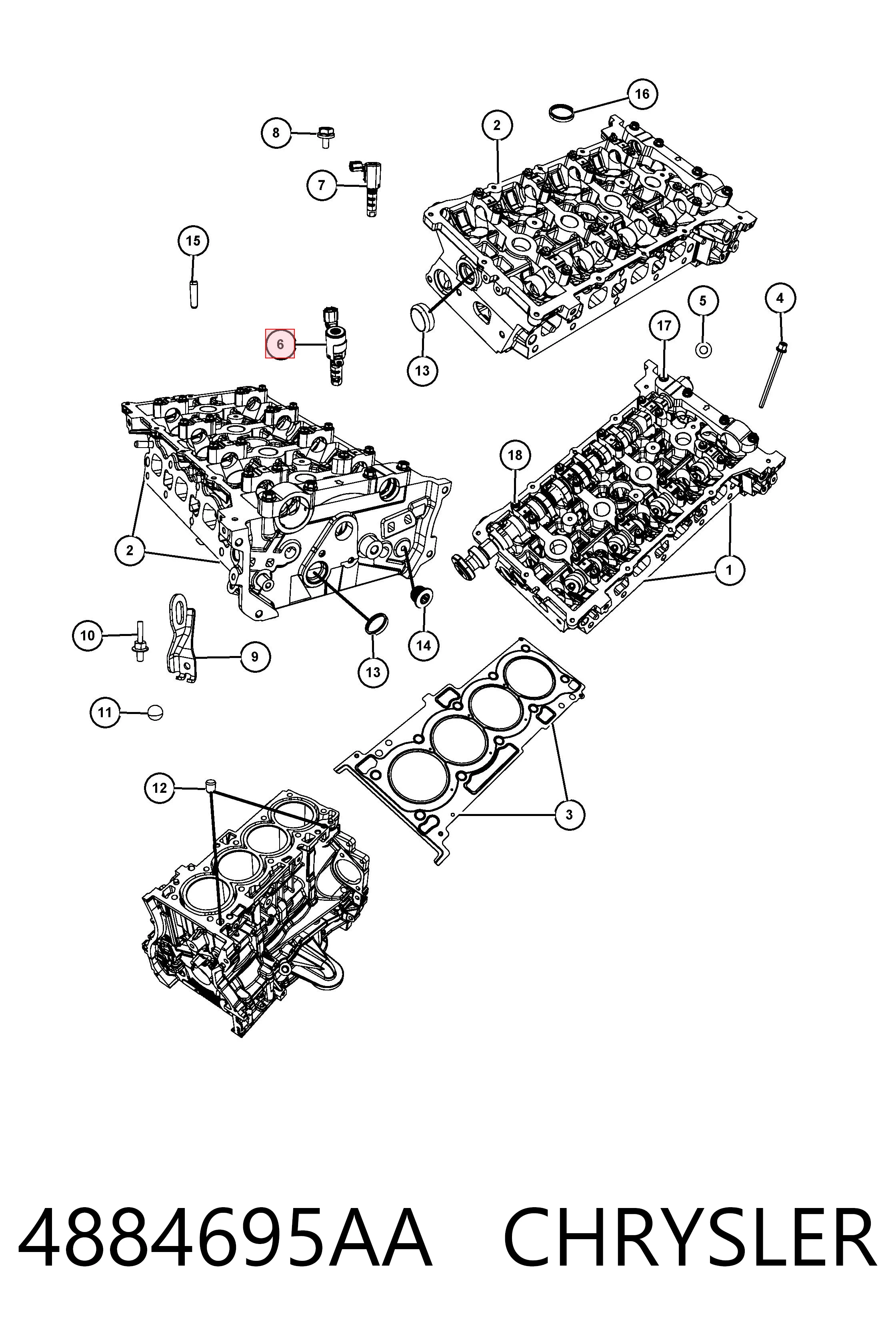 4884695AA Chrysler Zawór elektromagnetyczny faz rozrządu