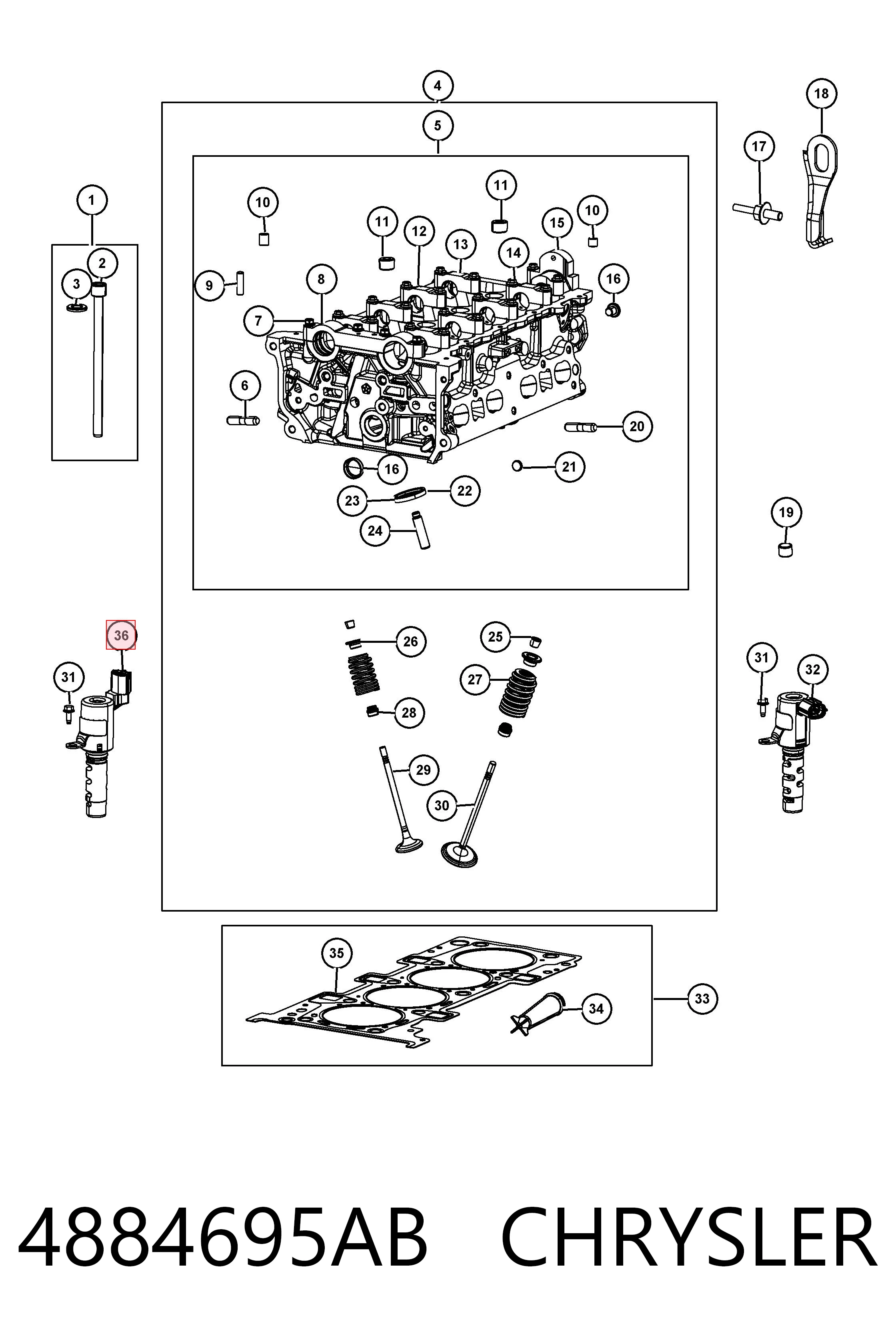 4884695AB Chrysler Zawór elektromagnetyczny faz rozrządu
