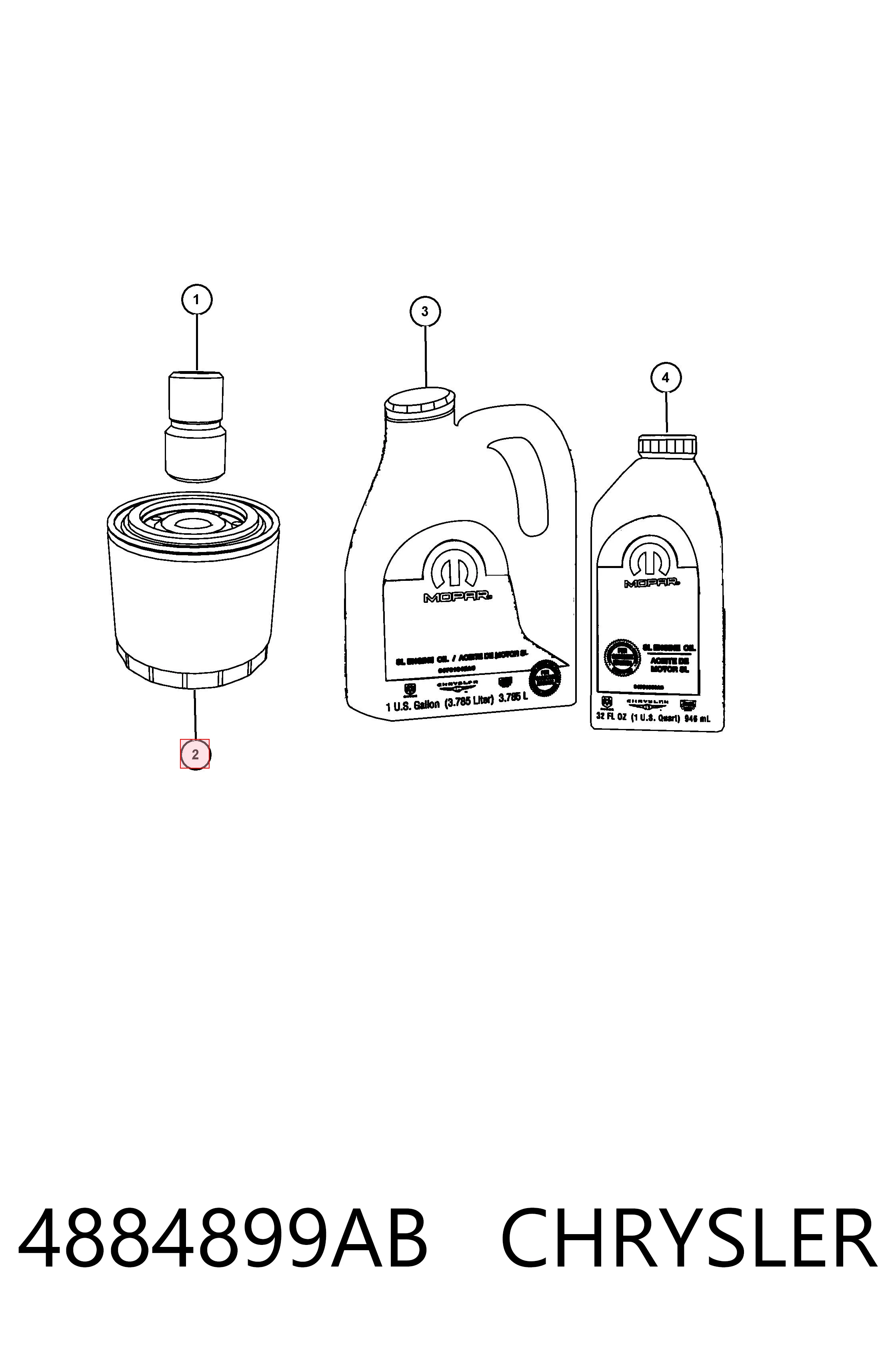4884899AB Chrysler Filtr oleju