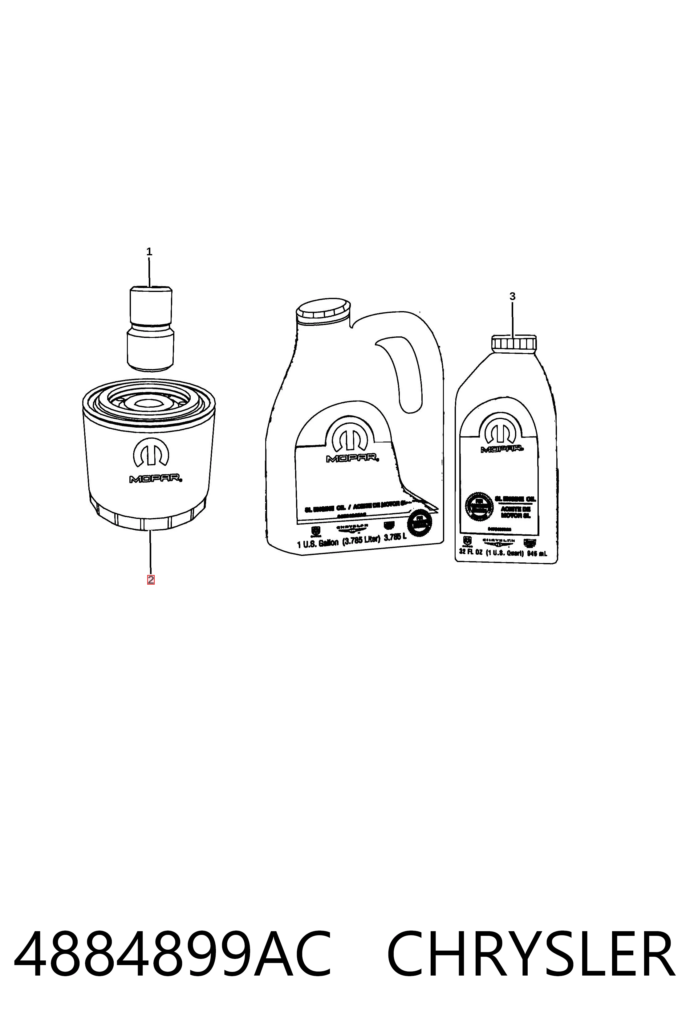 4884899AC Chrysler Filtr oleju
