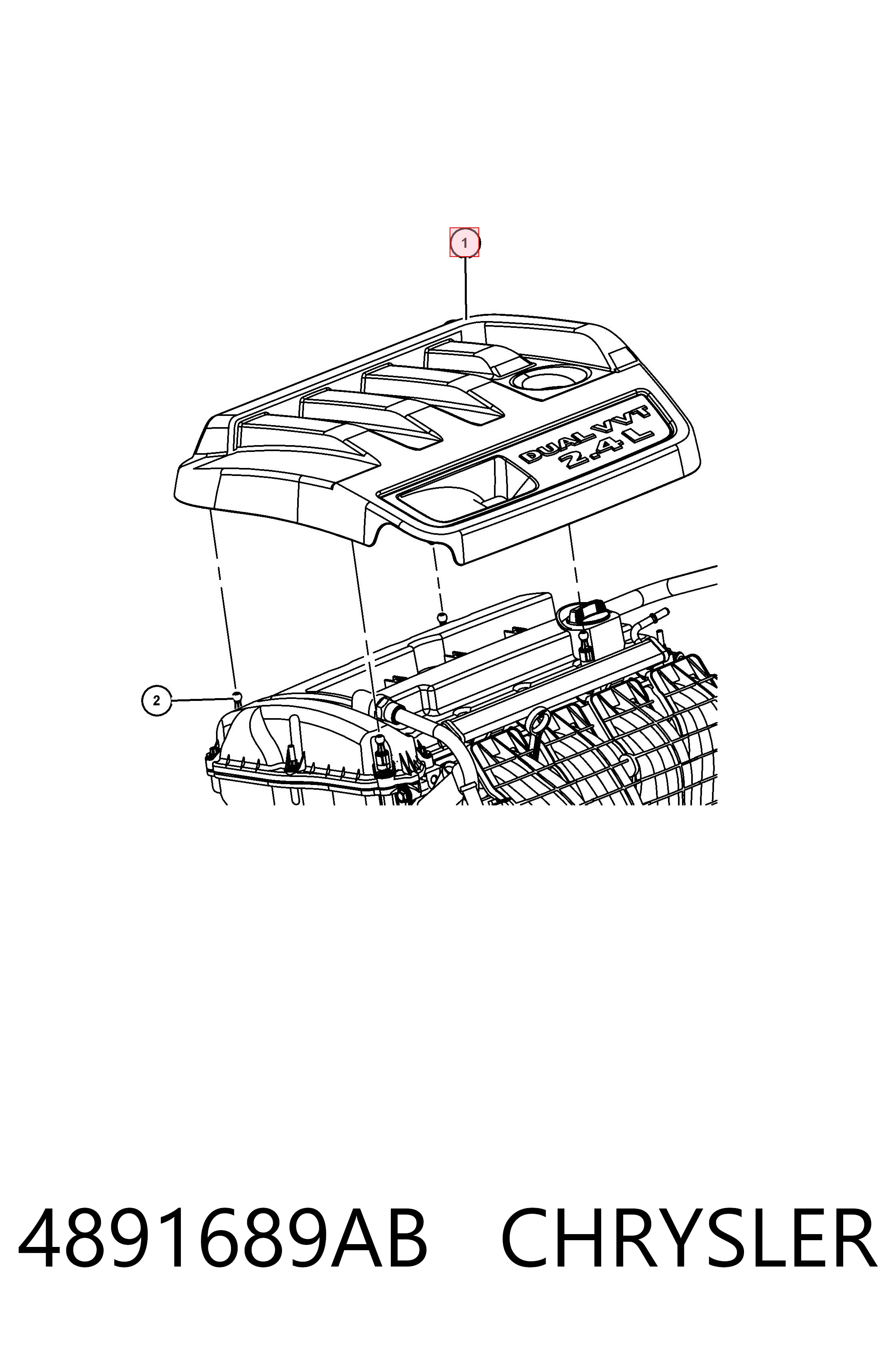 4891689AB Chrysler Pokrywa silnika dekoracyjna