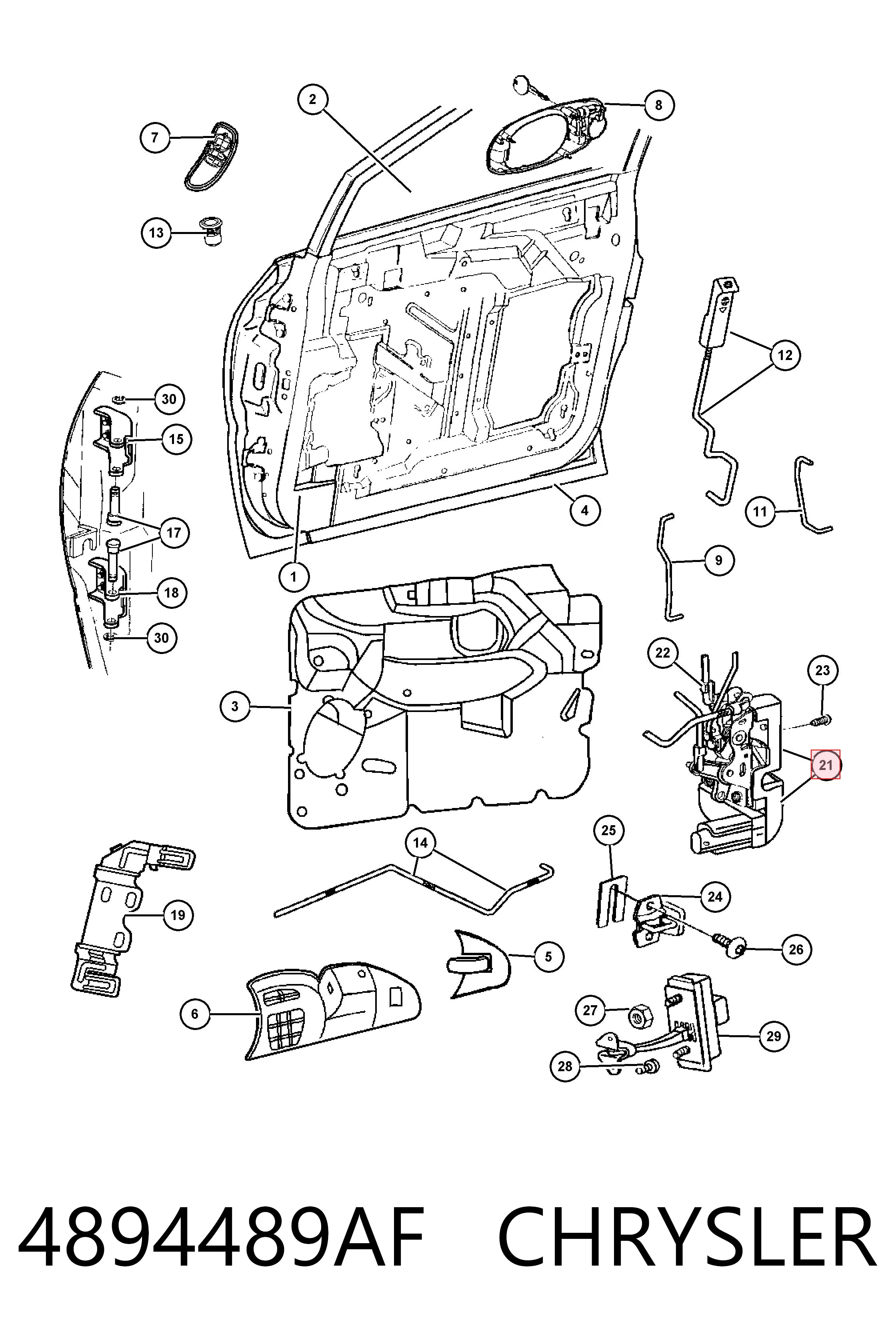  Zamek drzwi przednich lewych Chrysler Voyager 3