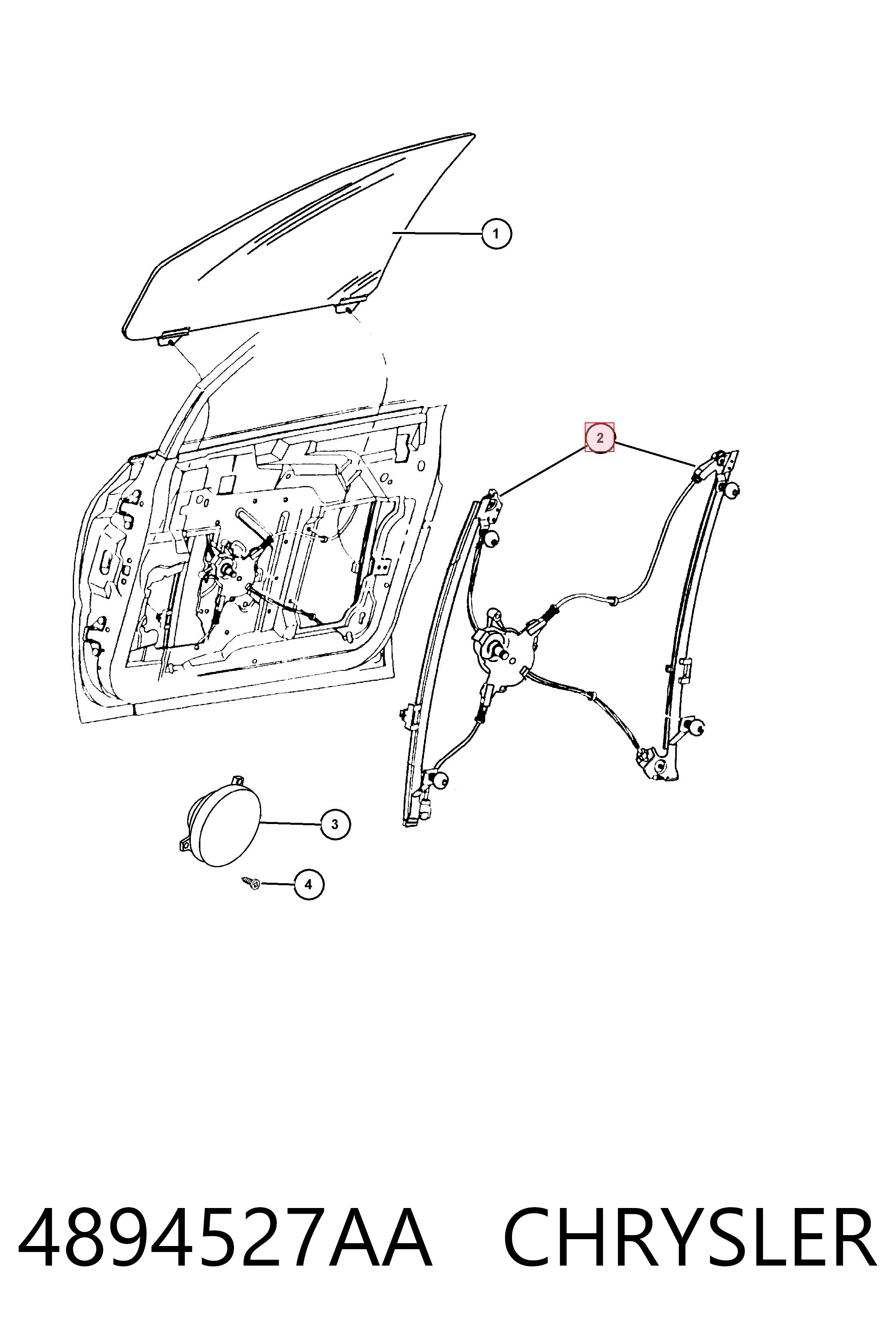 Mechanizm podnoszenia szyby drzwi przednich lewych Chrysler Voyager III minivan (RG, RS) (1999 - 2008) cena, od 102,02 USD