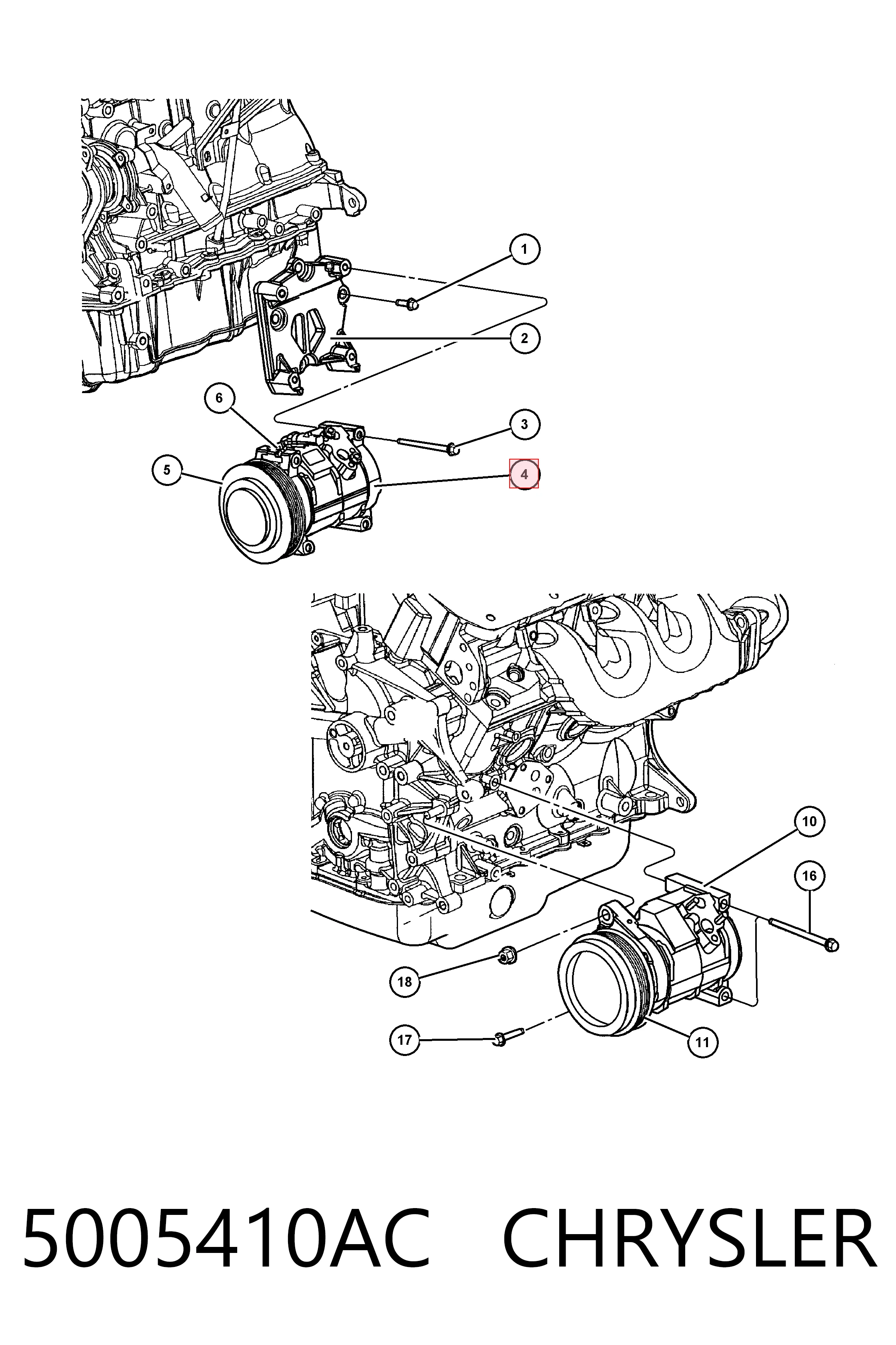 5005410AC Chrysler Sprężarka klimatyzacji