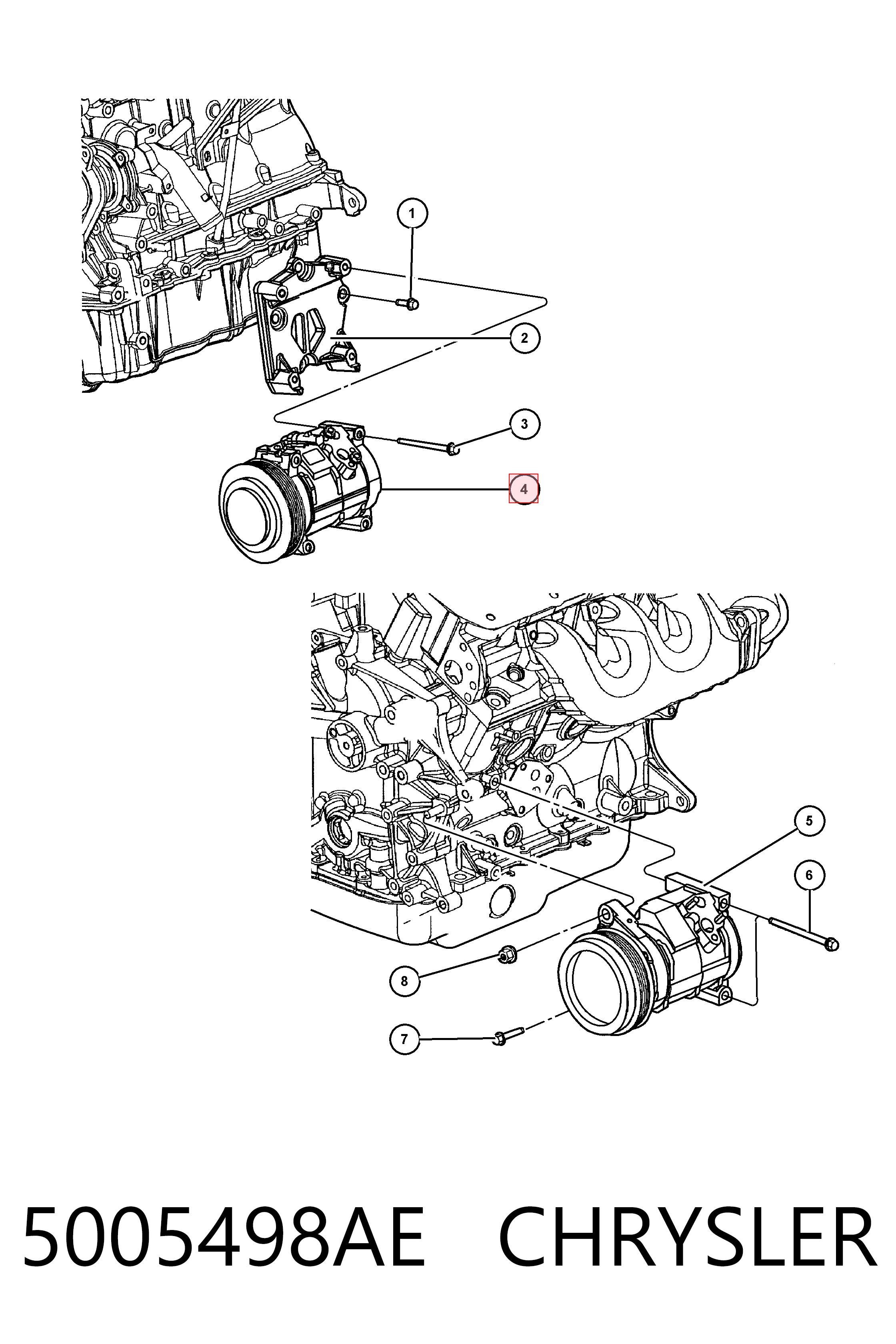 5005498AE Chrysler Sprężarka klimatyzacji