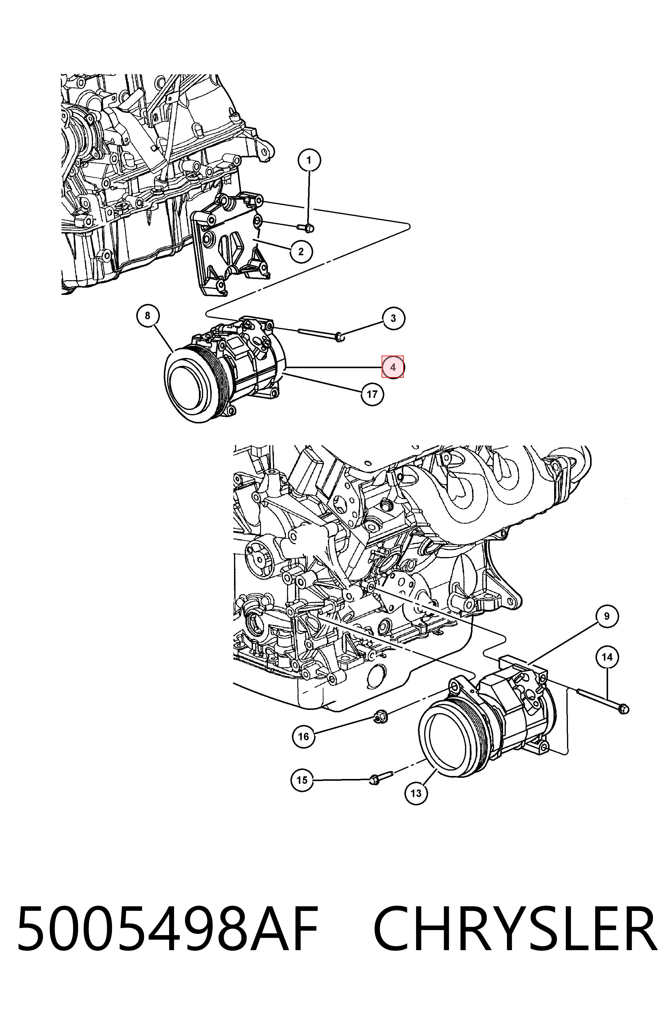 5005498AF Chrysler Sprężarka klimatyzacji