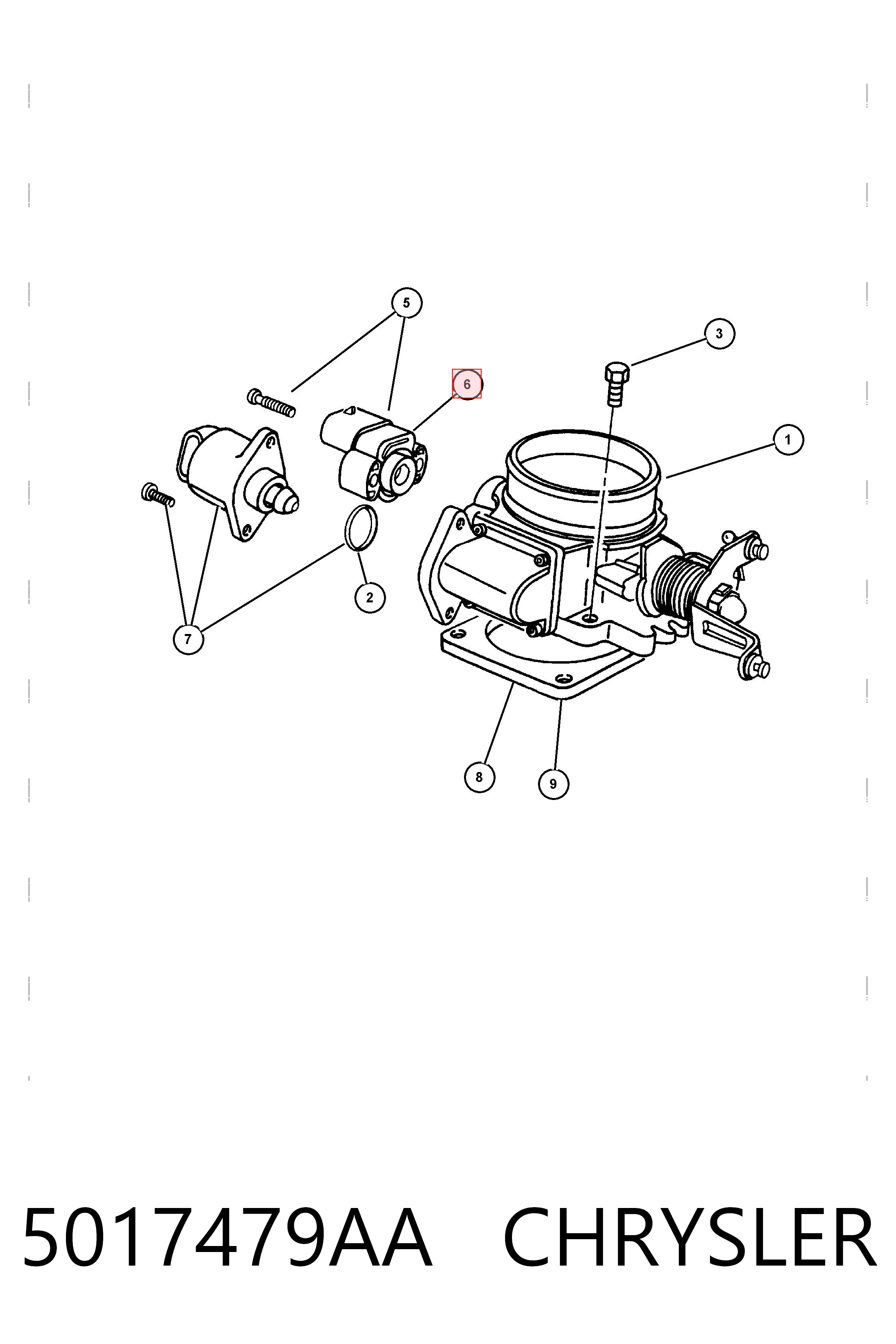 5017479AA Chrysler Czujnik położenia przepustnicy (potencjometr)
