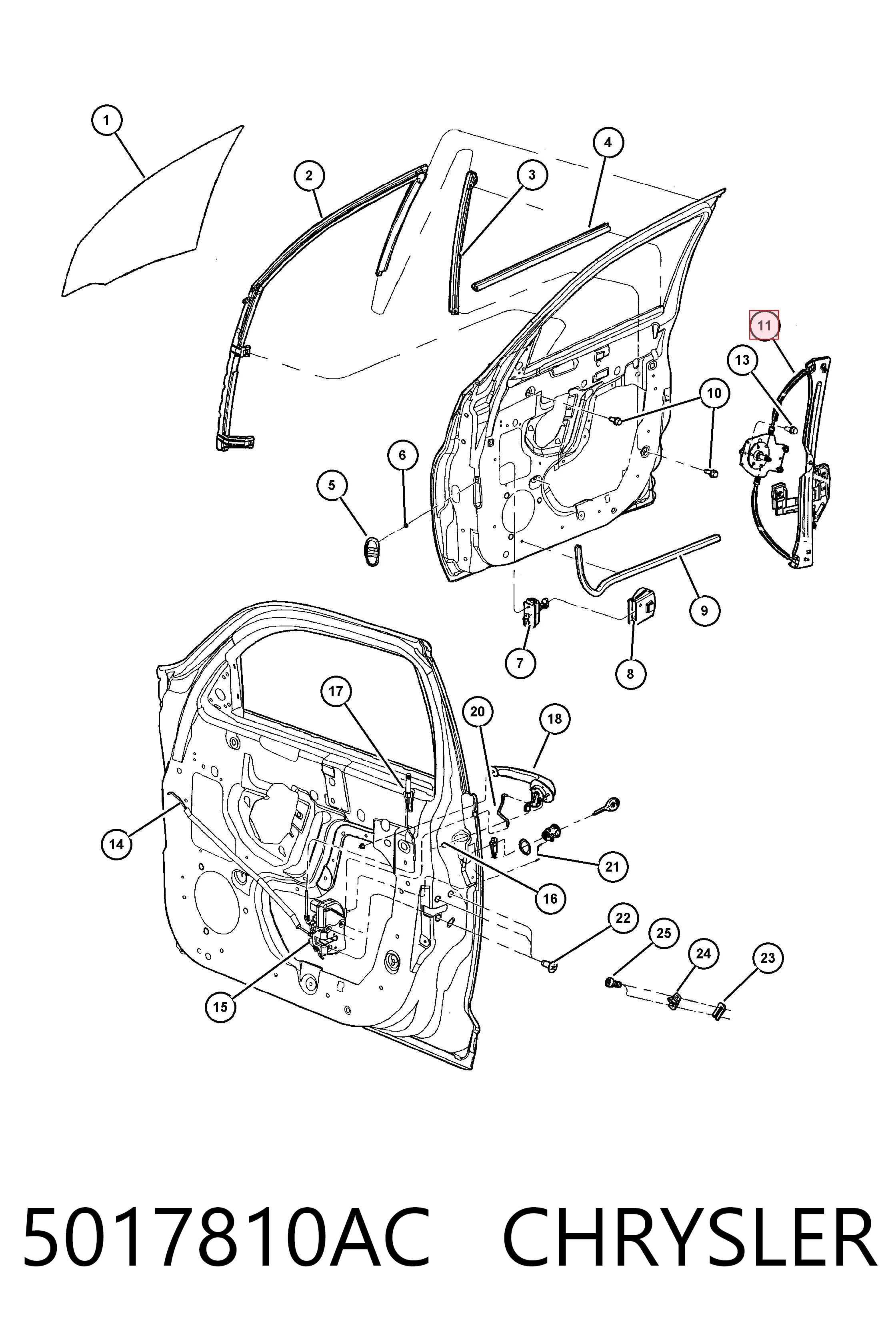 Mechanizm podnoszenia szyby drzwi przednich prawych Chrysler PT Cruiser hatchback (2001 - 2006) cena, od 71,53 USD