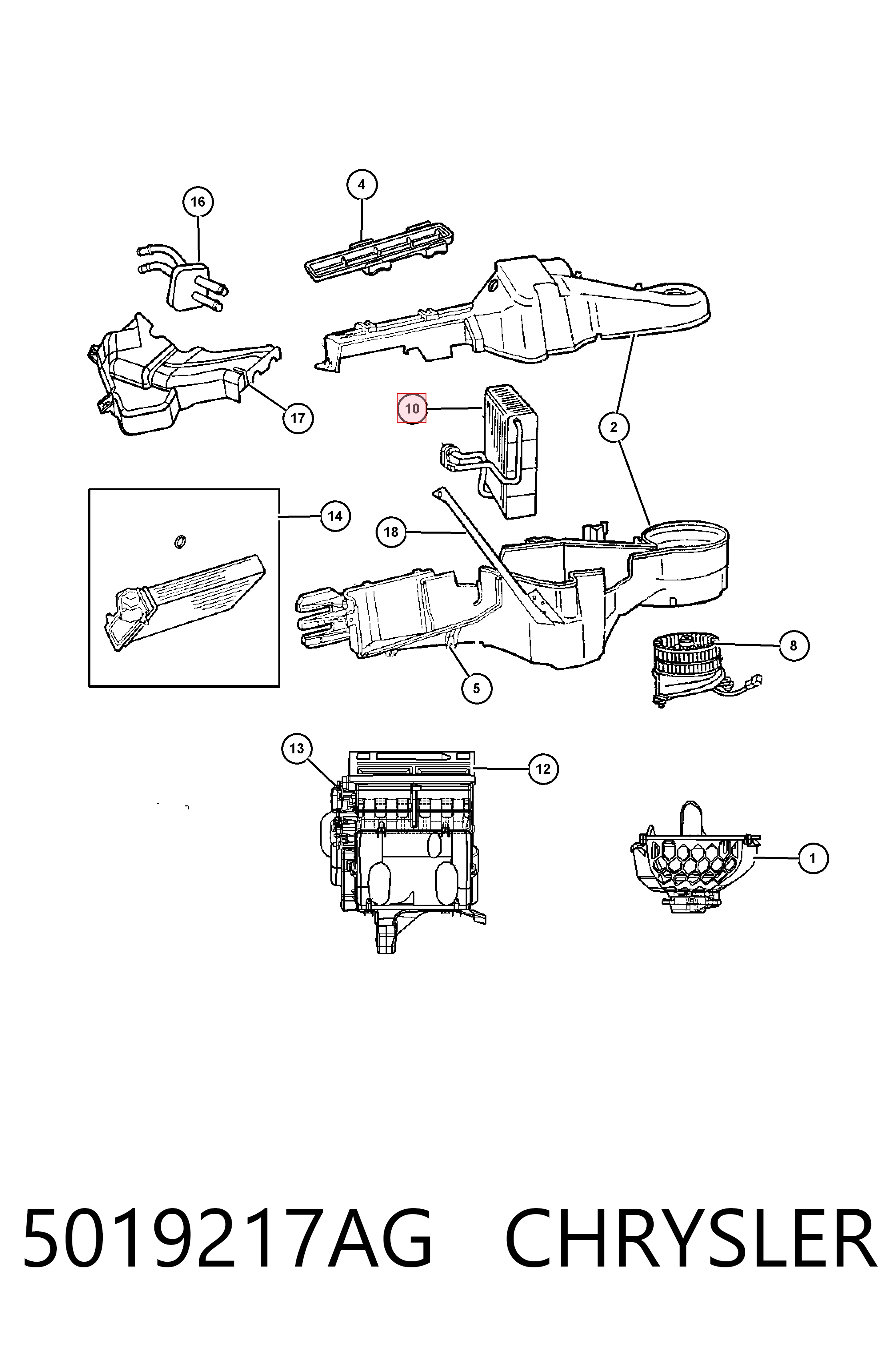 5019217AG Chrysler Parownik klimatyzacji