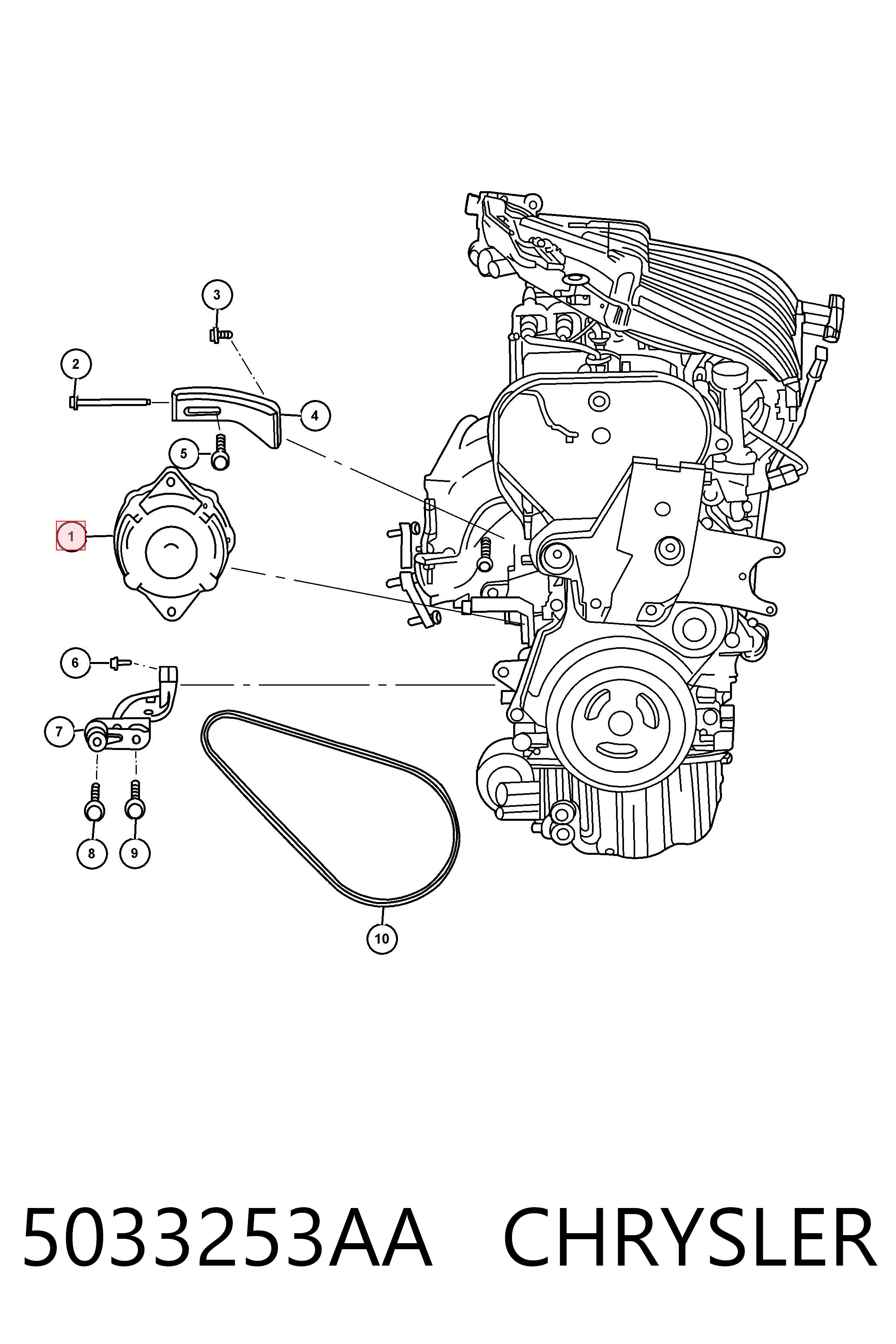 5033253AA Chrysler Alternator
