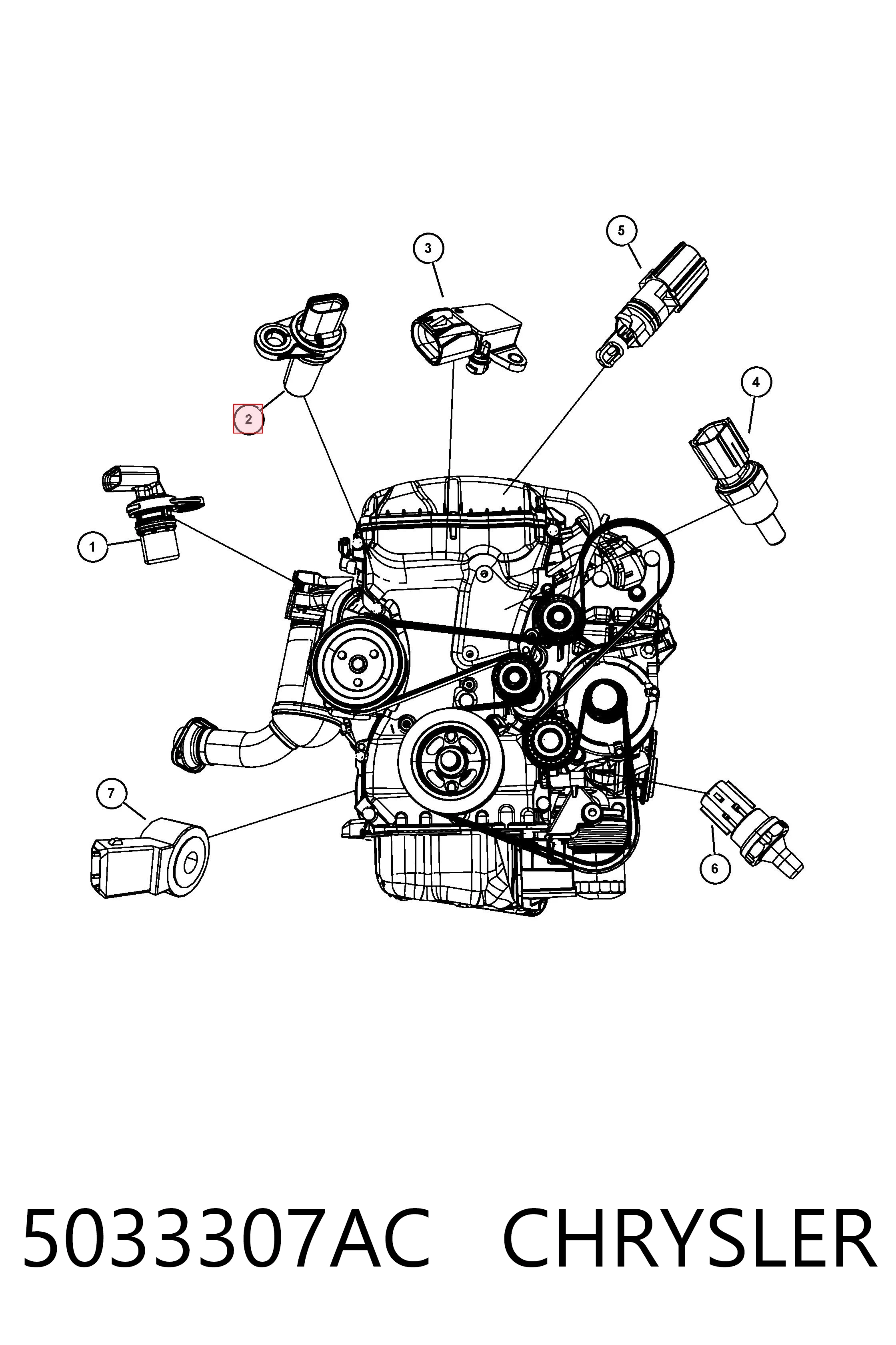 5033307AC Chrysler Czujnik położenia wału korbowego