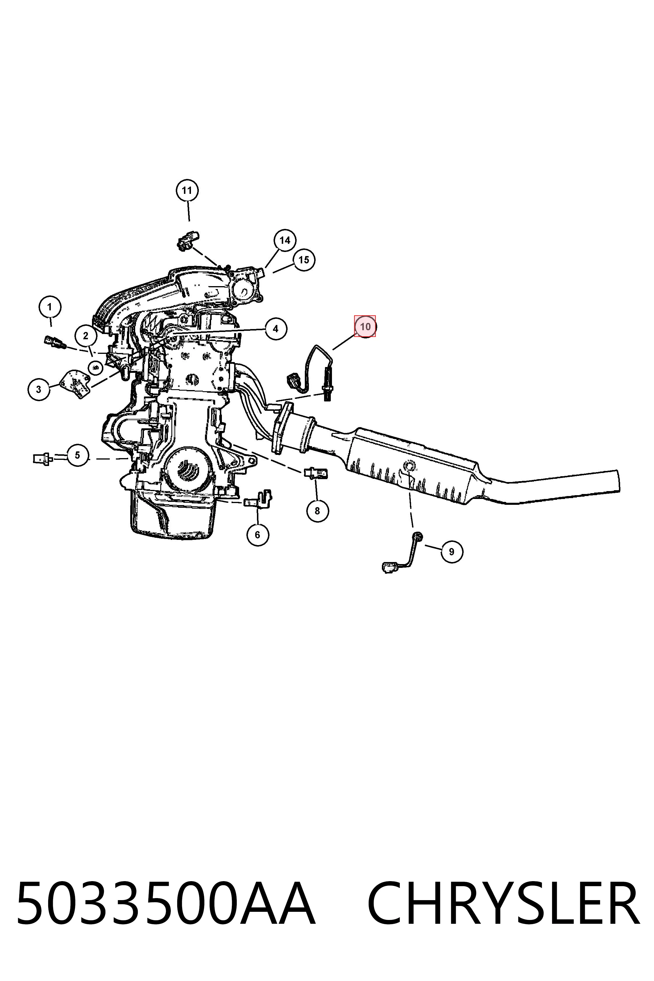 5033500AA Chrysler Sonda lambda czujnik tlenu przed katalizatorem