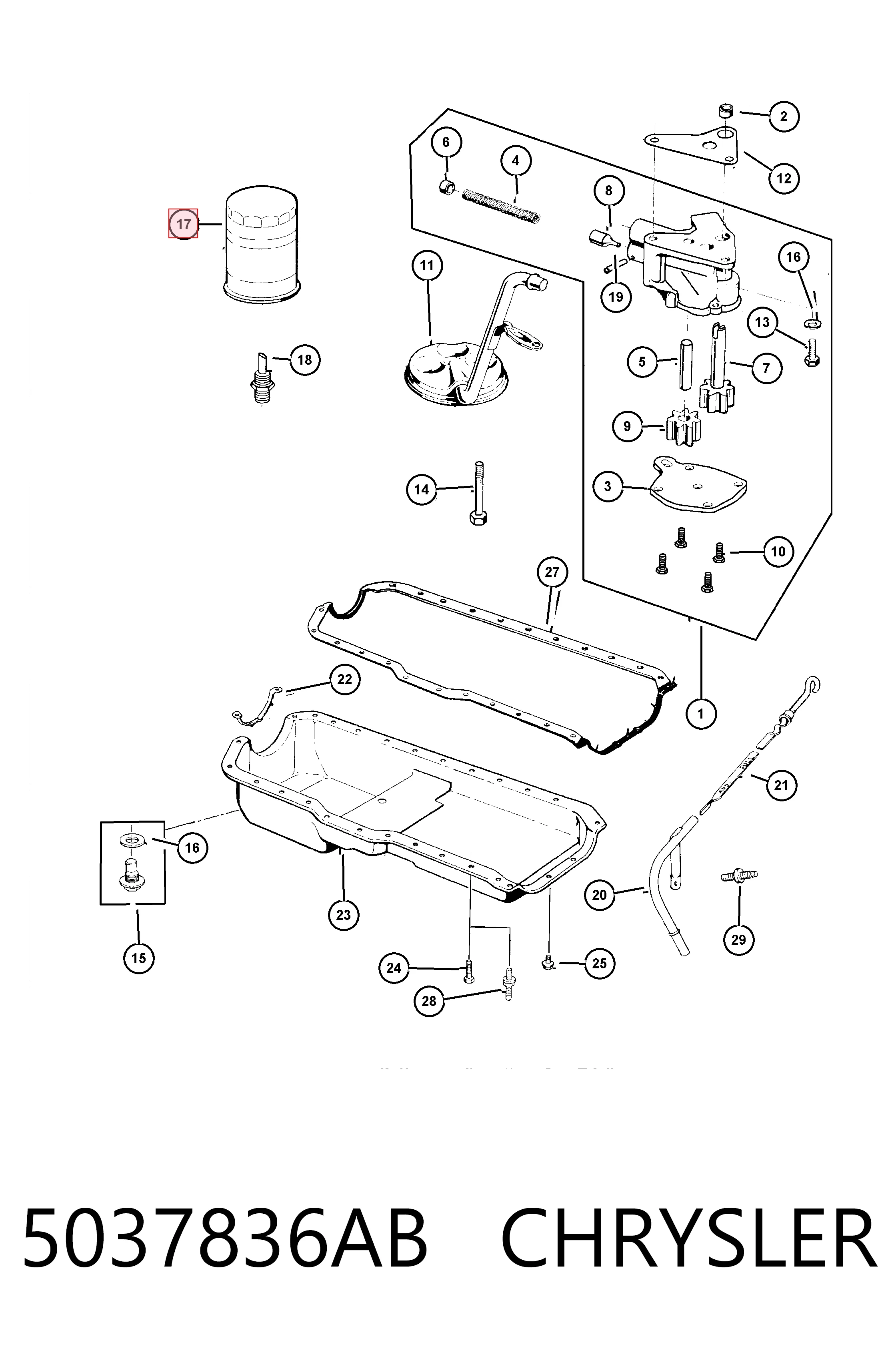 5037836AB Chrysler Filtr oleju