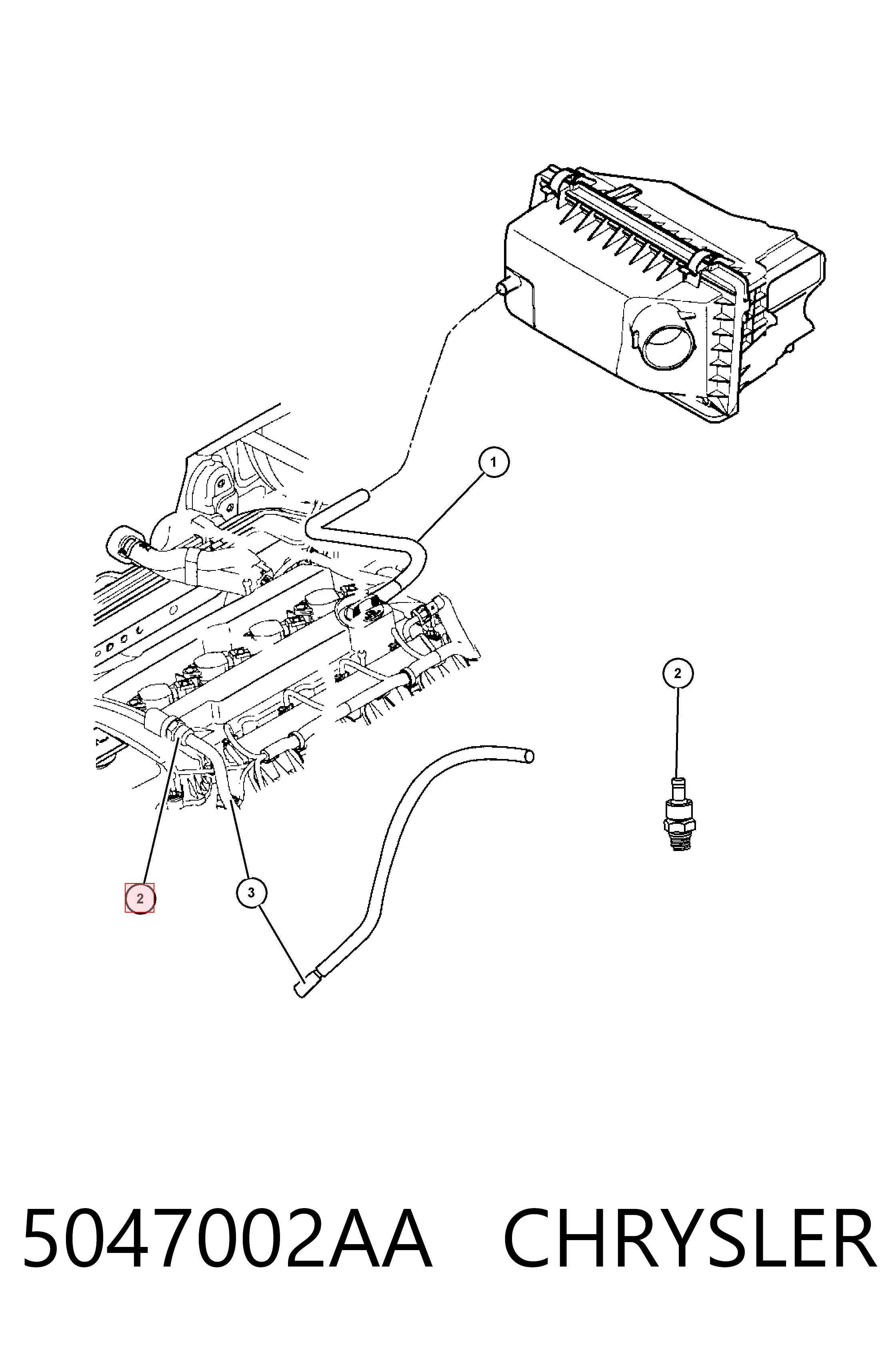 5047002AA Chrysler Zawór PCV odpowietrzający silnik