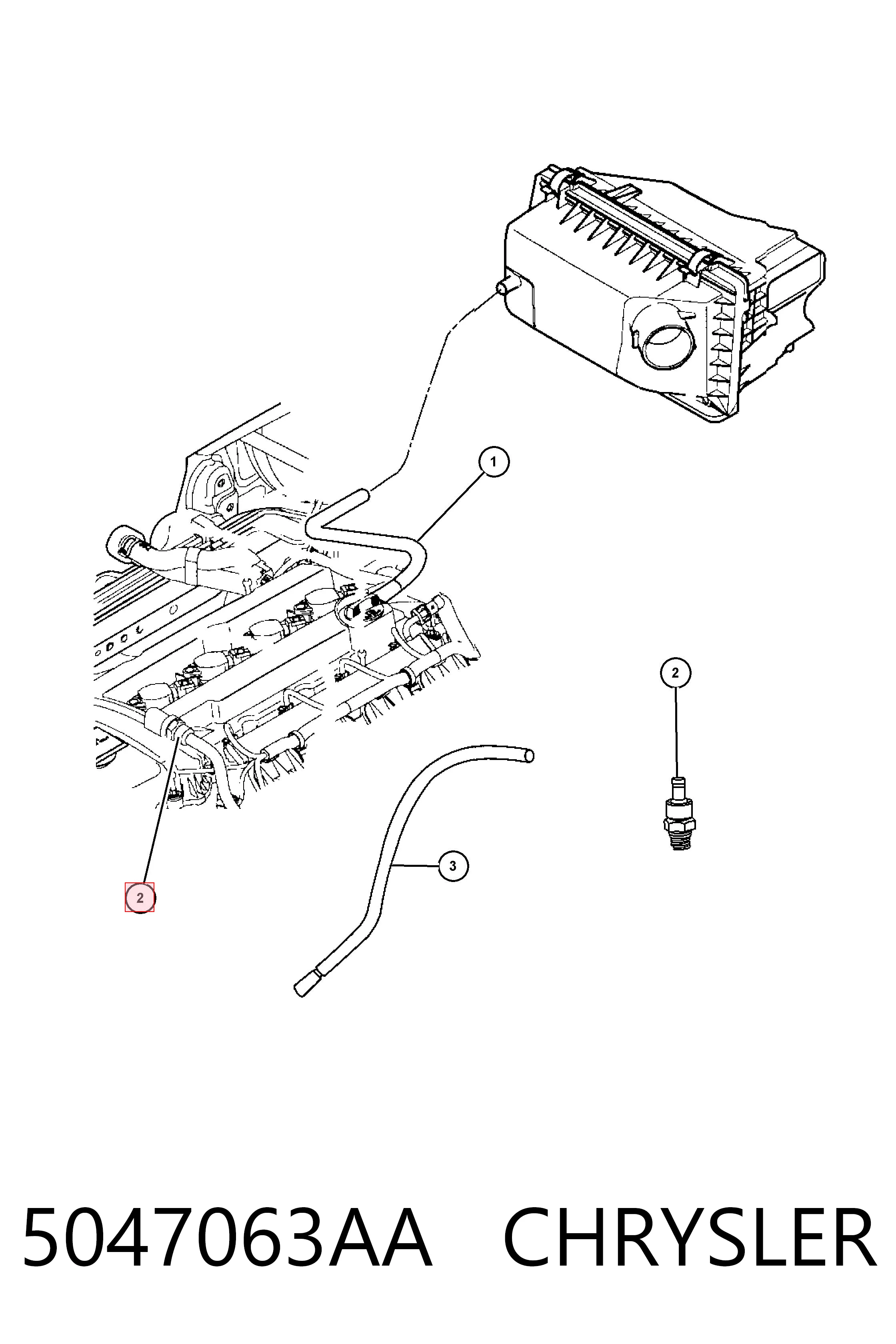 5047063AA Chrysler Zawór PCV odpowietrzający silnik