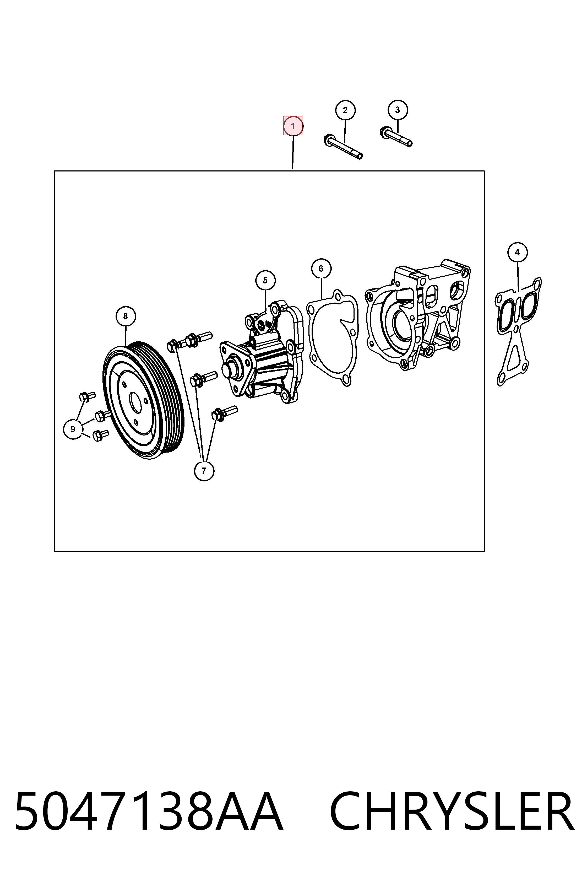 5047138AA Chrysler Pompa chłodząca wodna