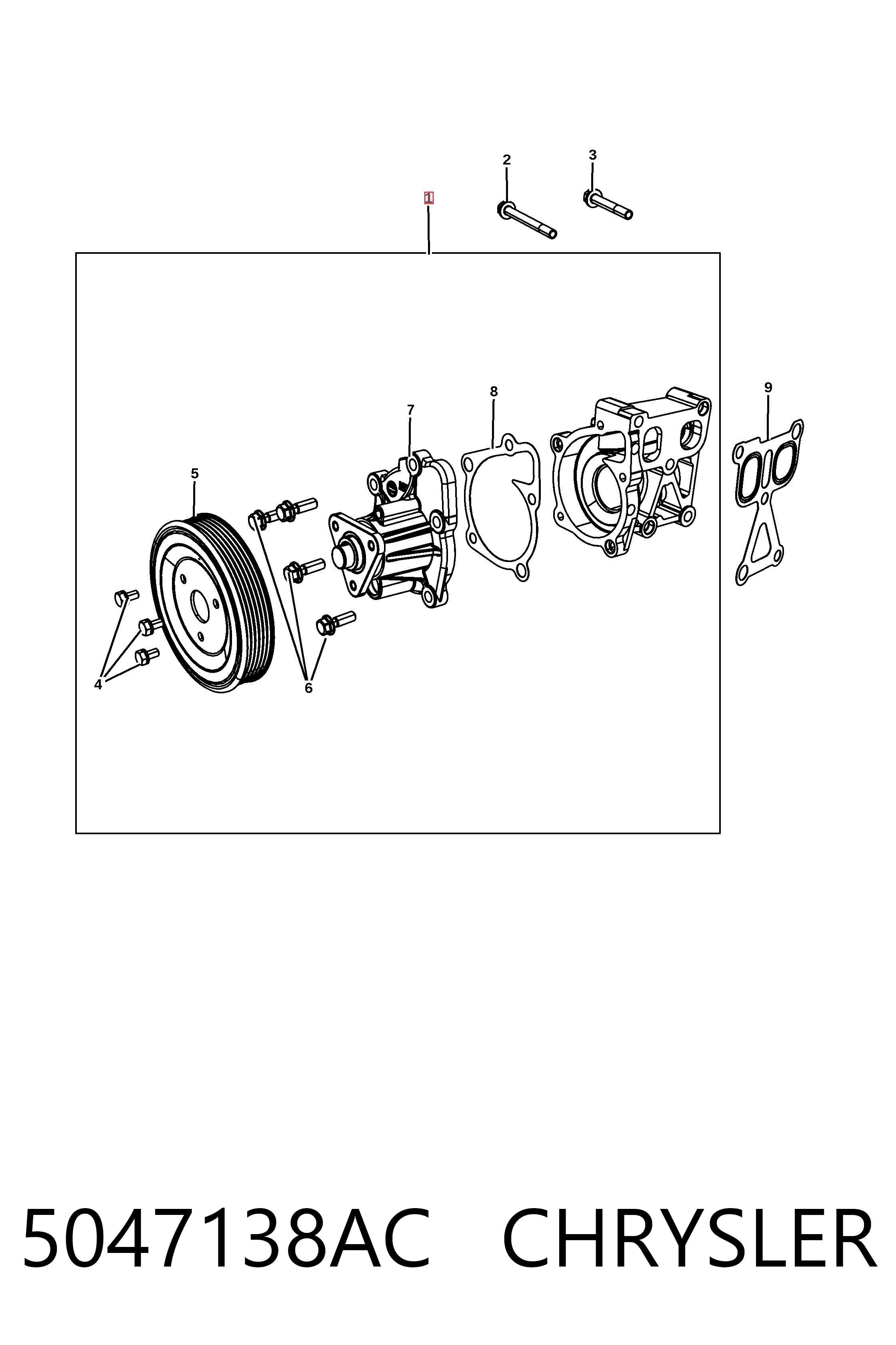 5047138AC Chrysler Pompa chłodząca wodna