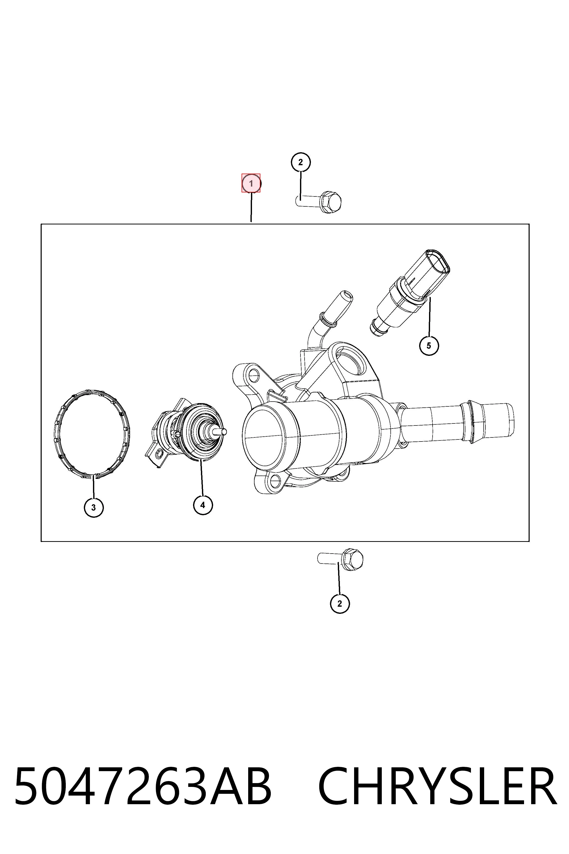 5047263AB Chrysler Obudowa termostatu