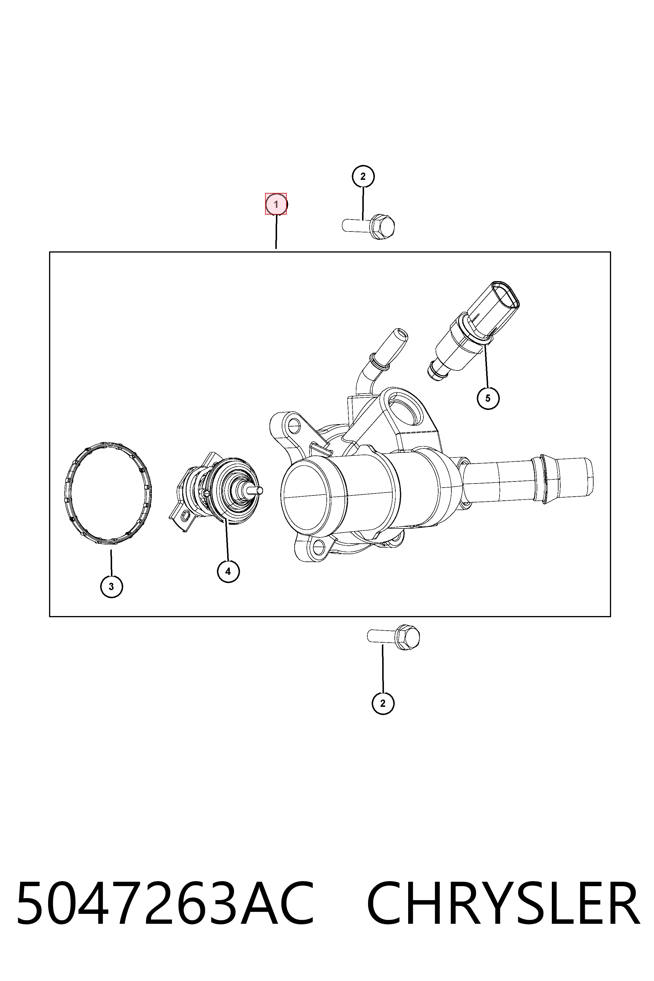5047263AC Chrysler Obudowa termostatu