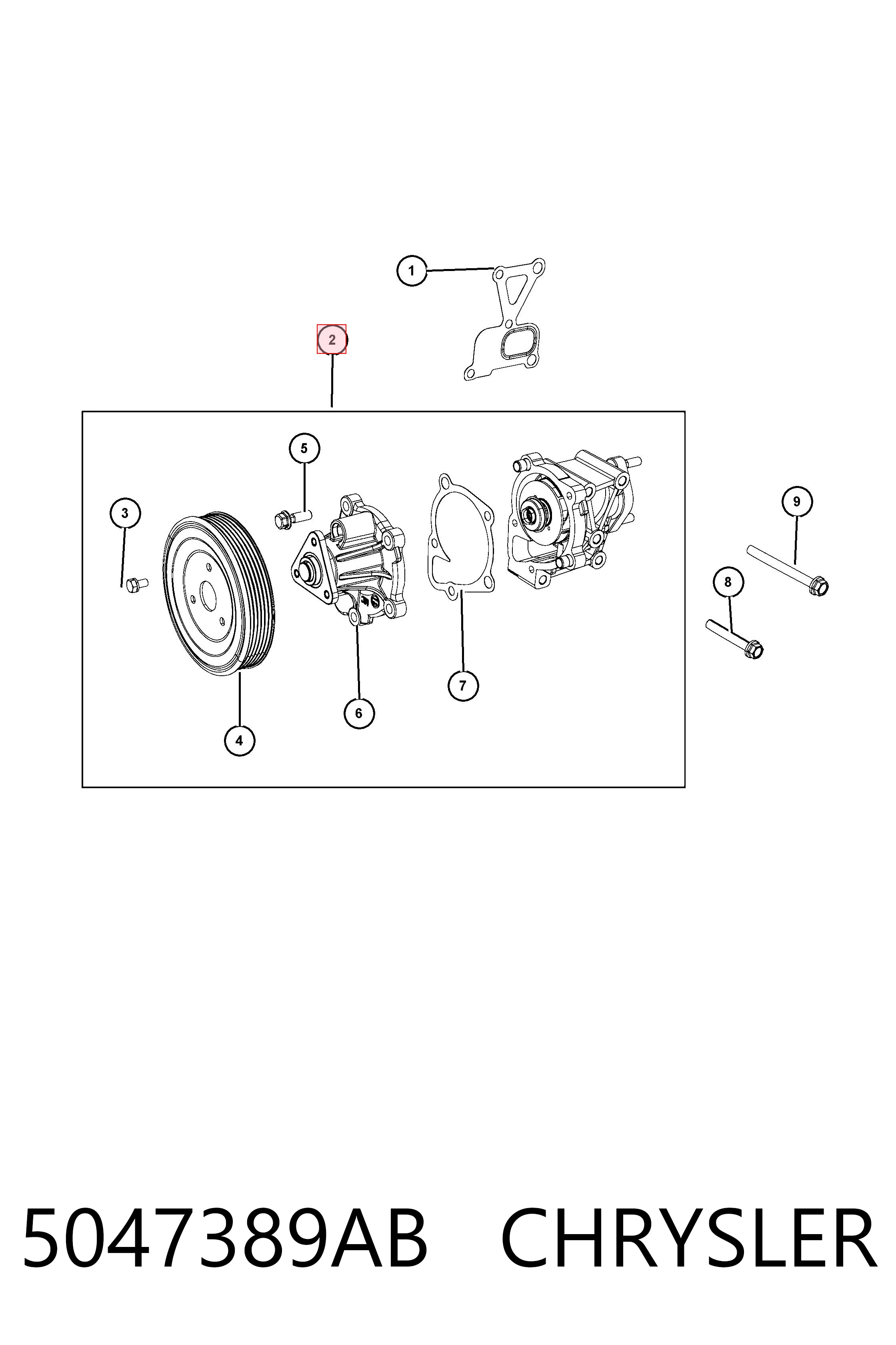 5047389AB Chrysler Pompa chłodząca wodna