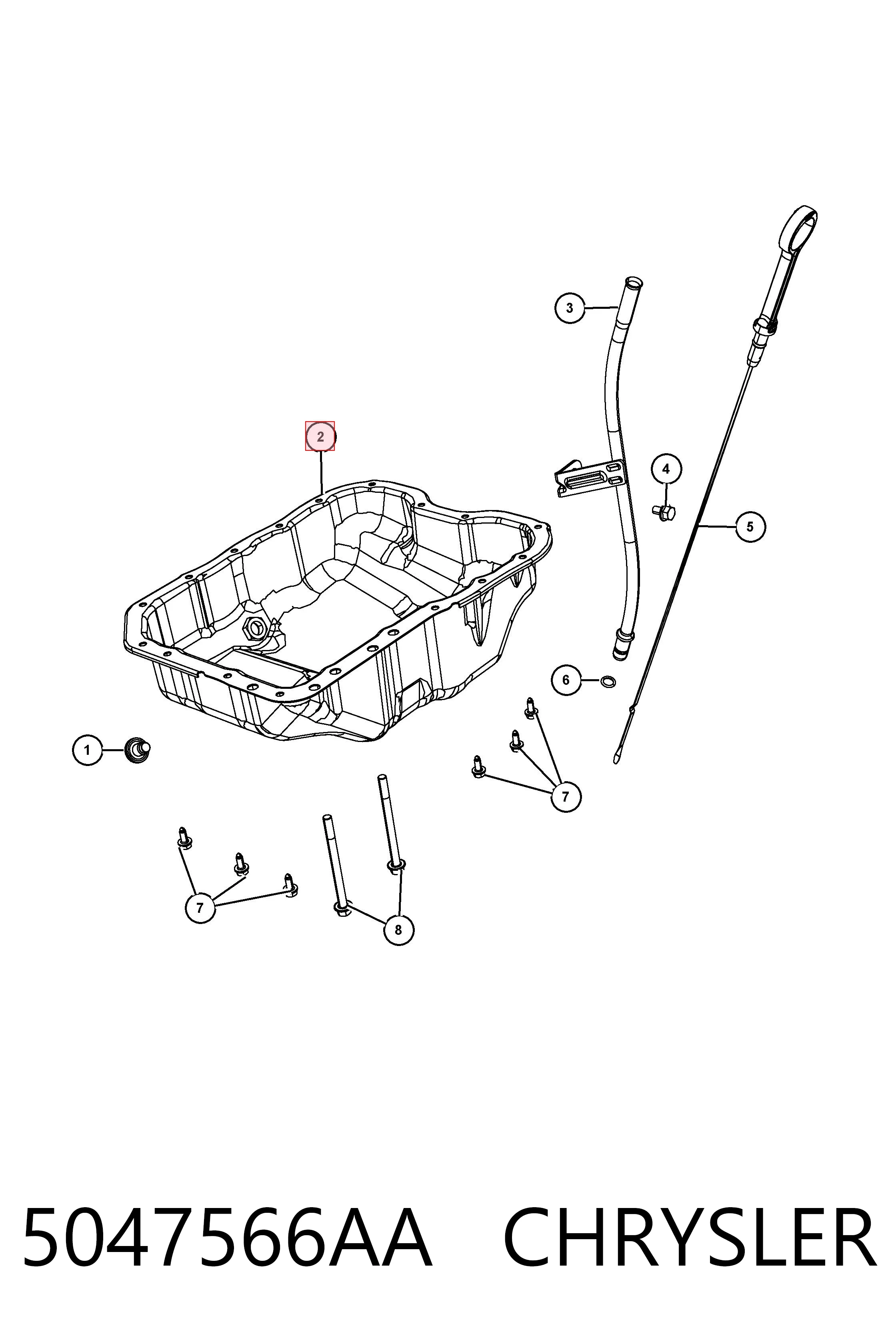 5047566AA Chrysler Miska olejowa silnika