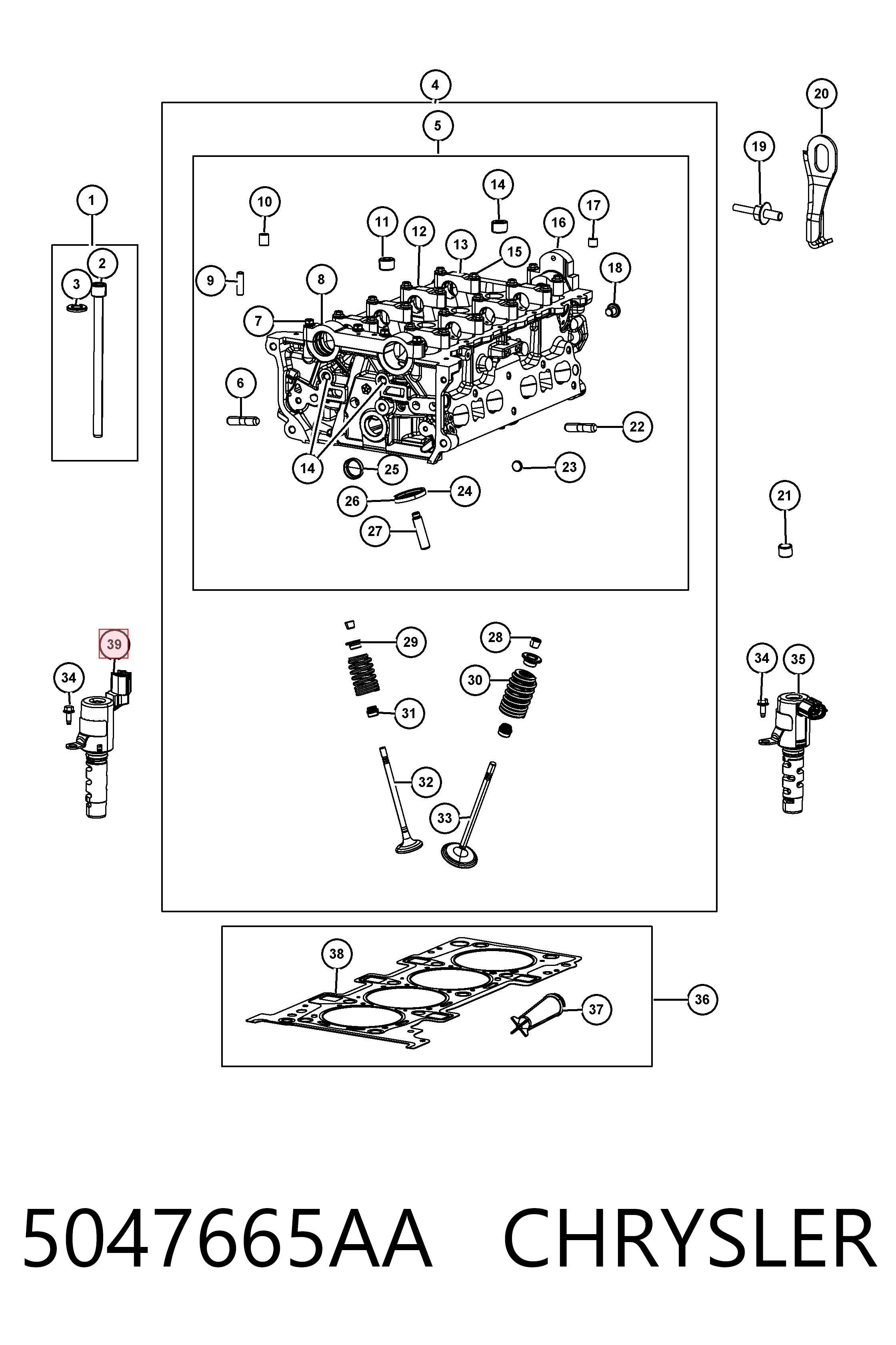 5047665AA Chrysler Zawór elektromagnetyczny faz rozrządu