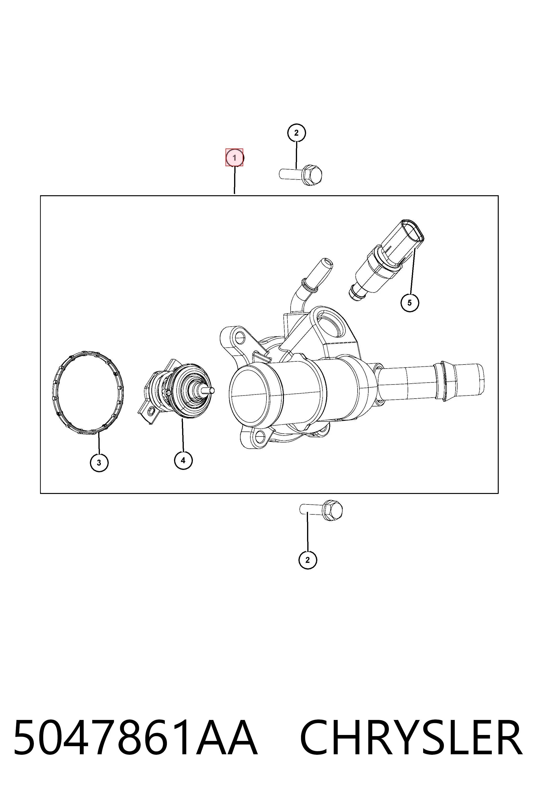 5047861AA Chrysler Obudowa termostatu