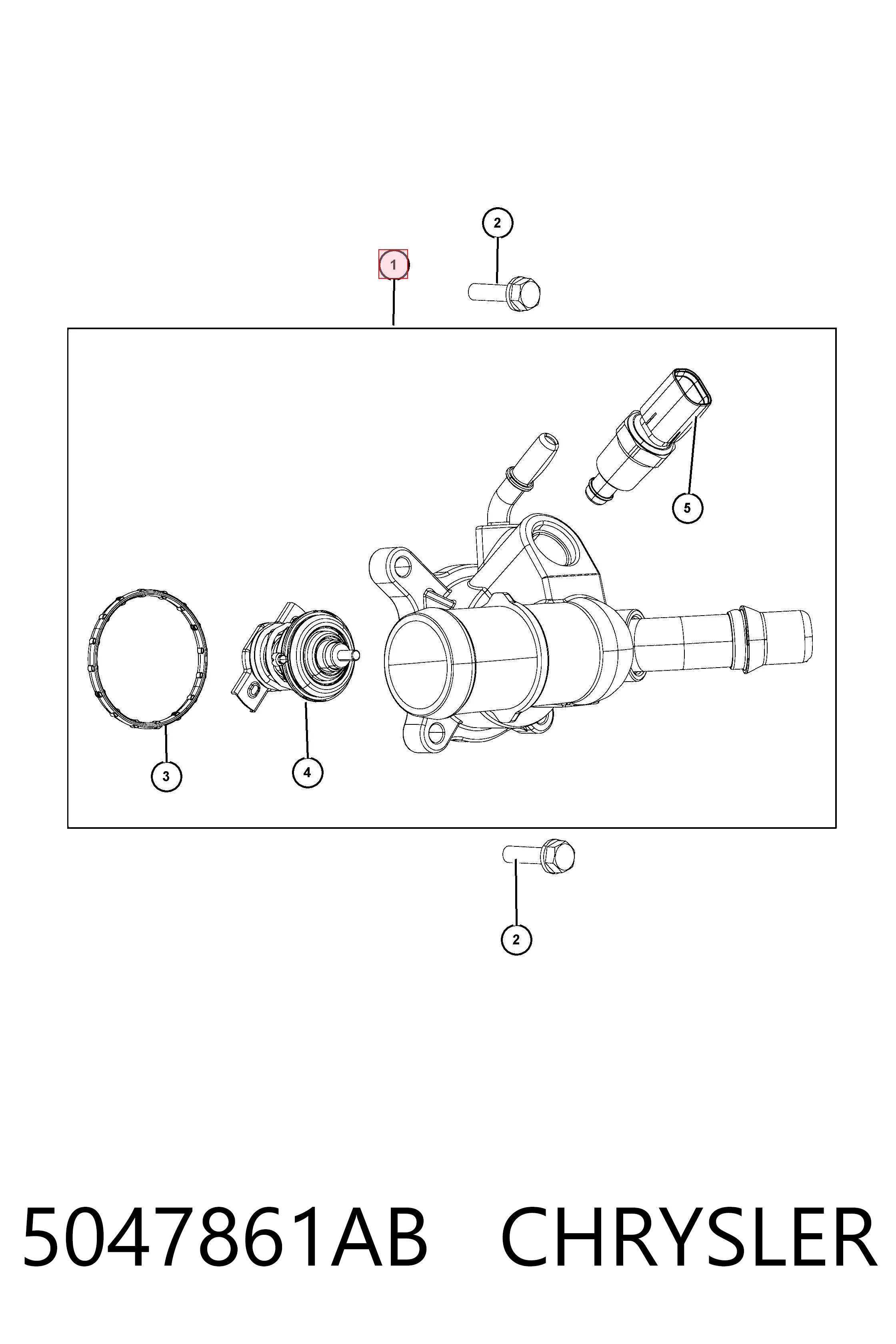 5047861AB Chrysler Obudowa termostatu