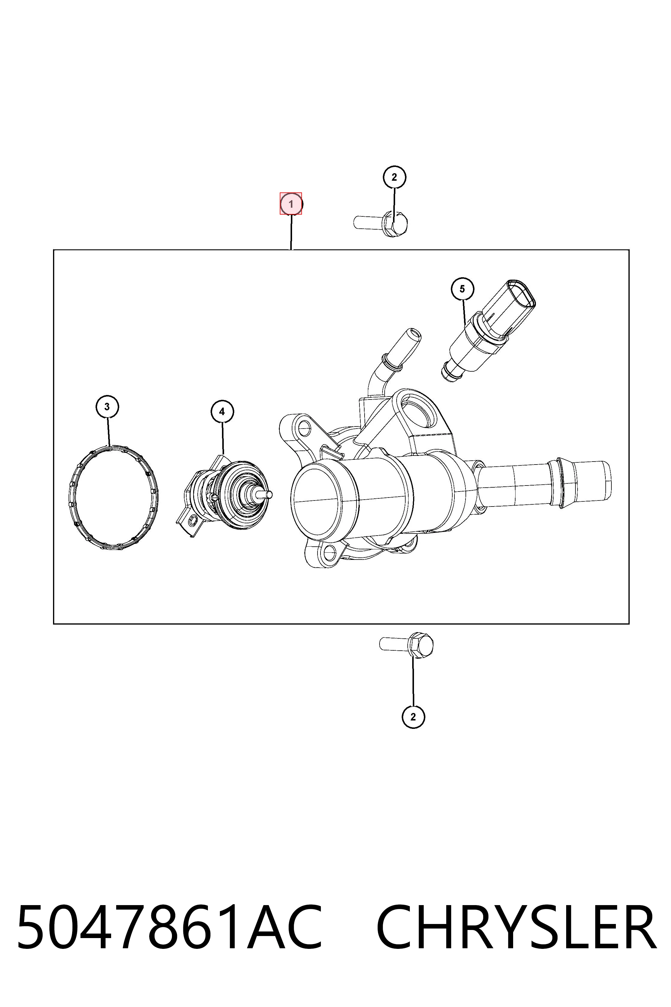 5047861AC Chrysler Obudowa termostatu
