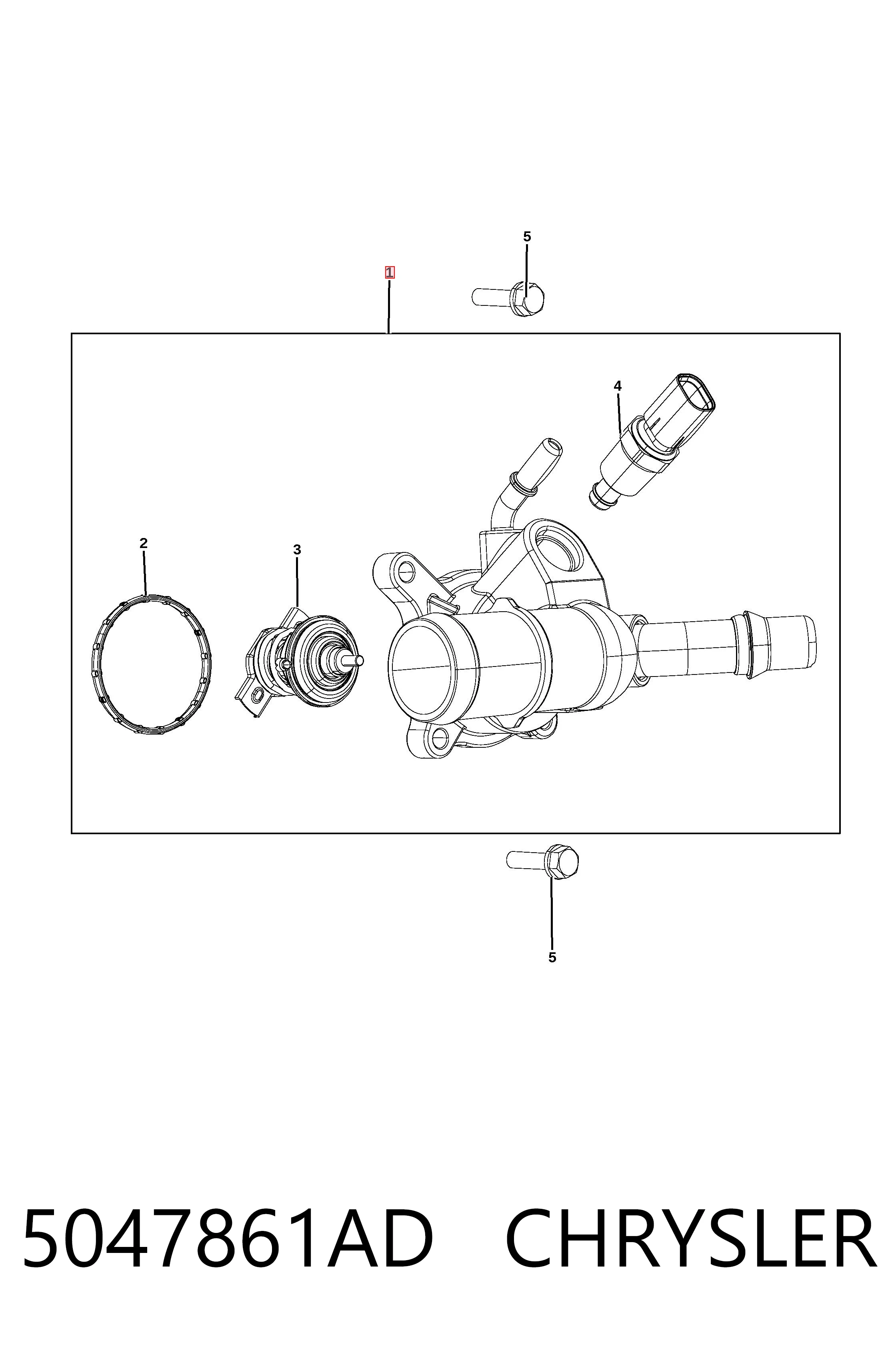 5047861AD Chrysler Obudowa termostatu