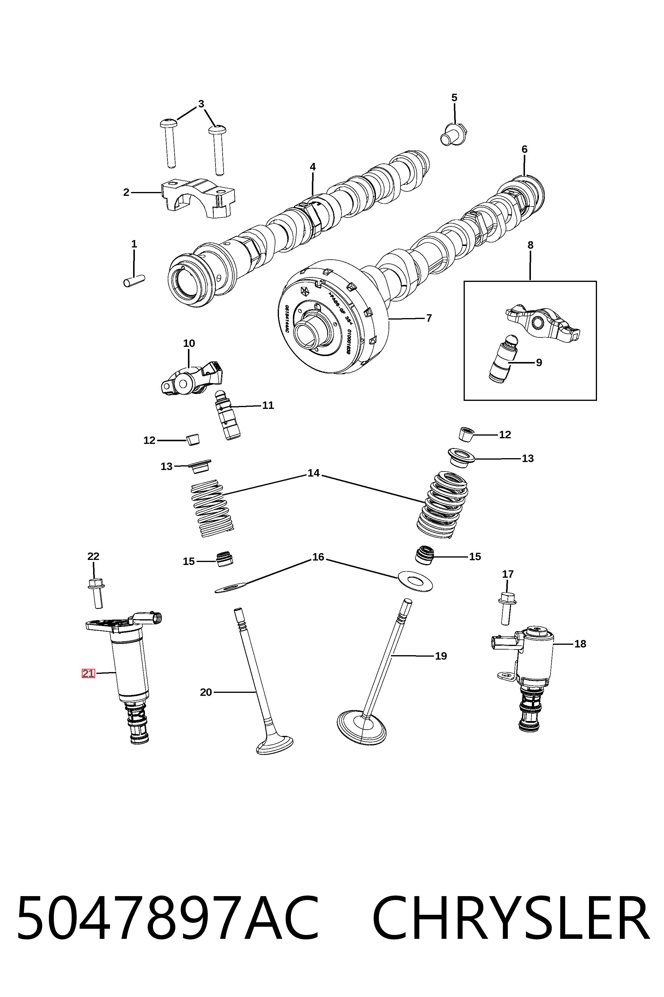 5047897AC Chrysler Zawór elektromagnetyczny faz rozrządu