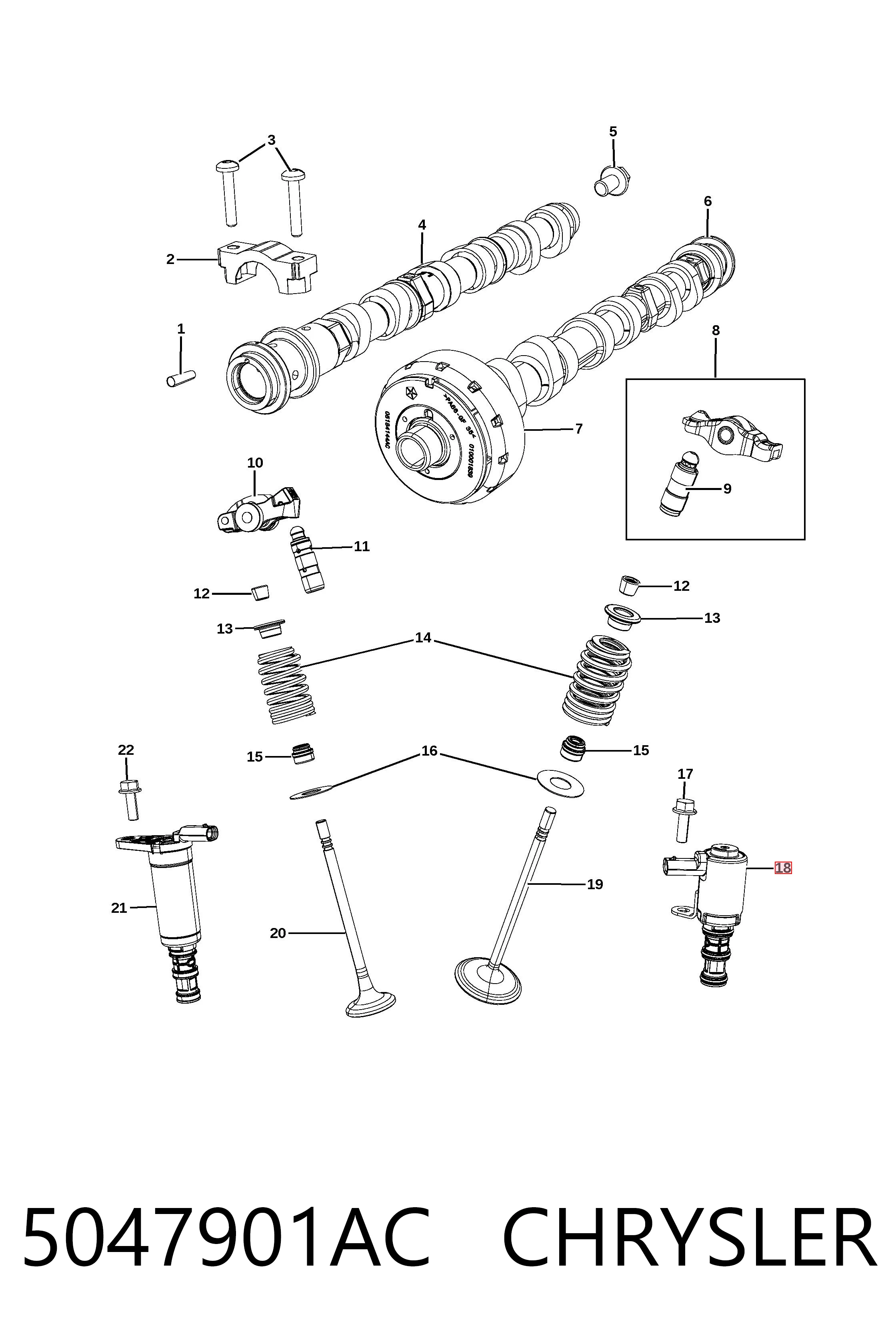 5047901AC Chrysler Zawór elektromagnetyczny faz rozrządu