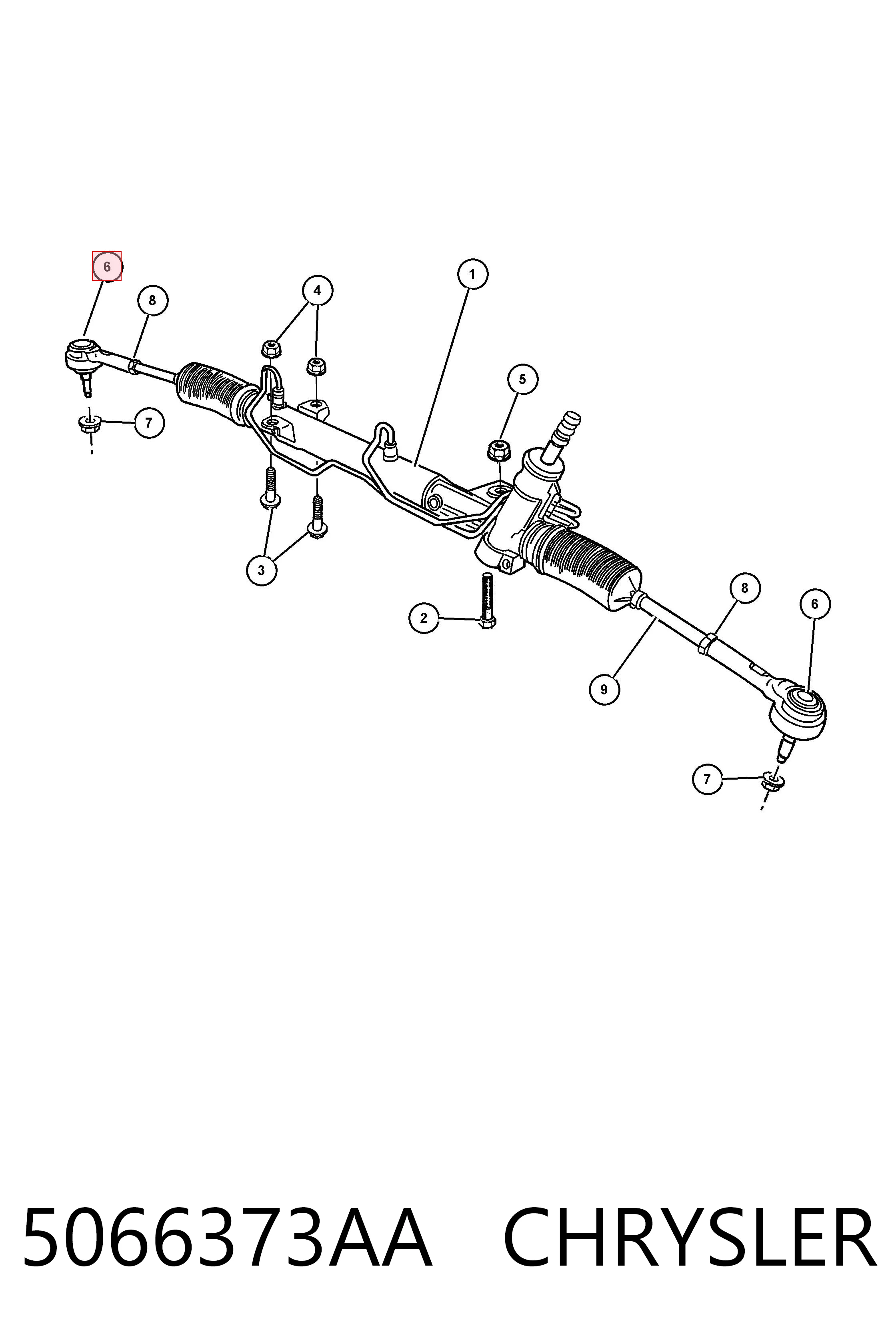 5066373AA Chrysler Końcówka drążka kierowniczego zewnętrzna