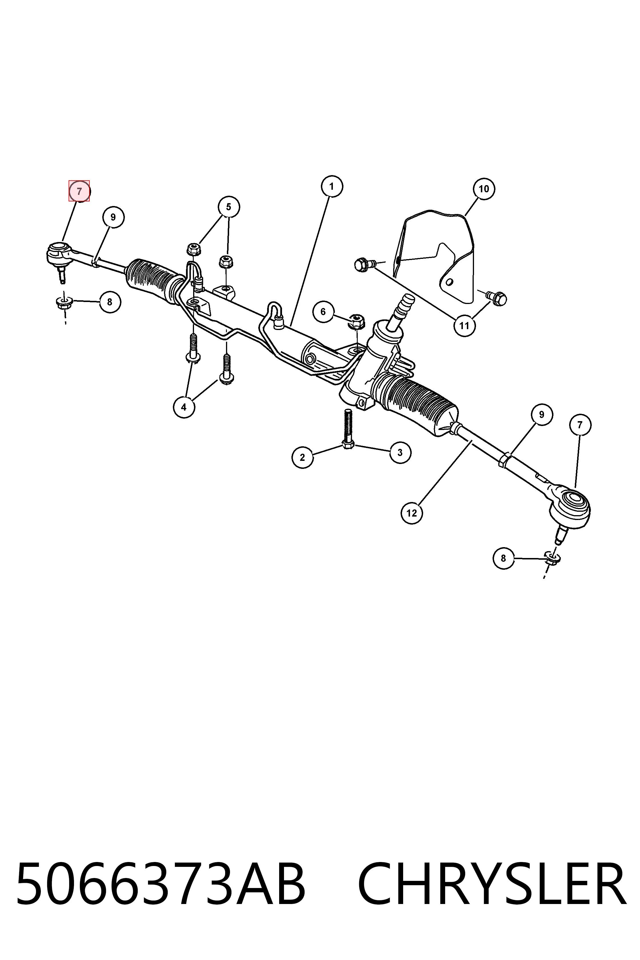 5066373AB Chrysler Końcówka drążka kierowniczego zewnętrzna