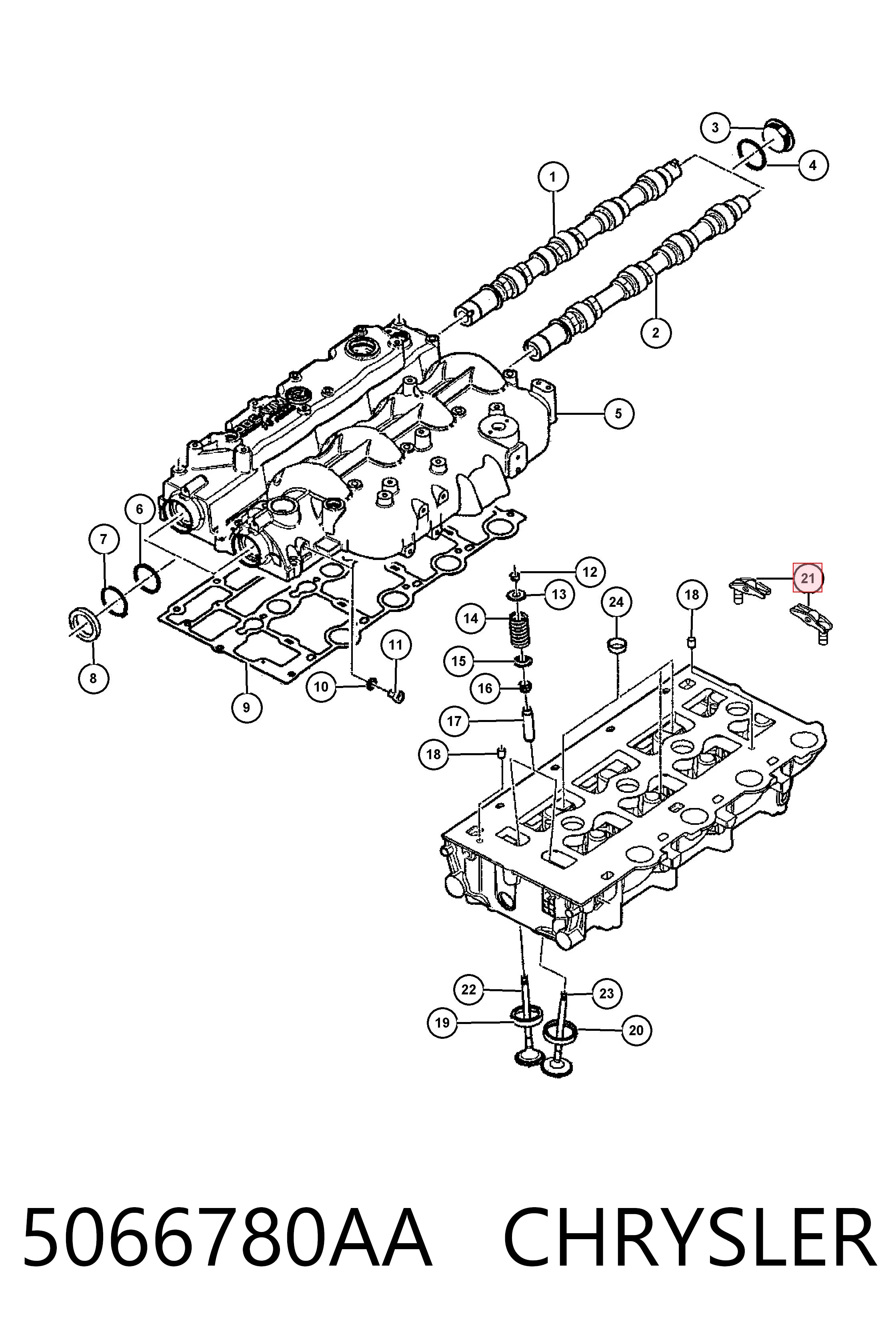 5066780AA Chrysler Dźwigienka zaworowa