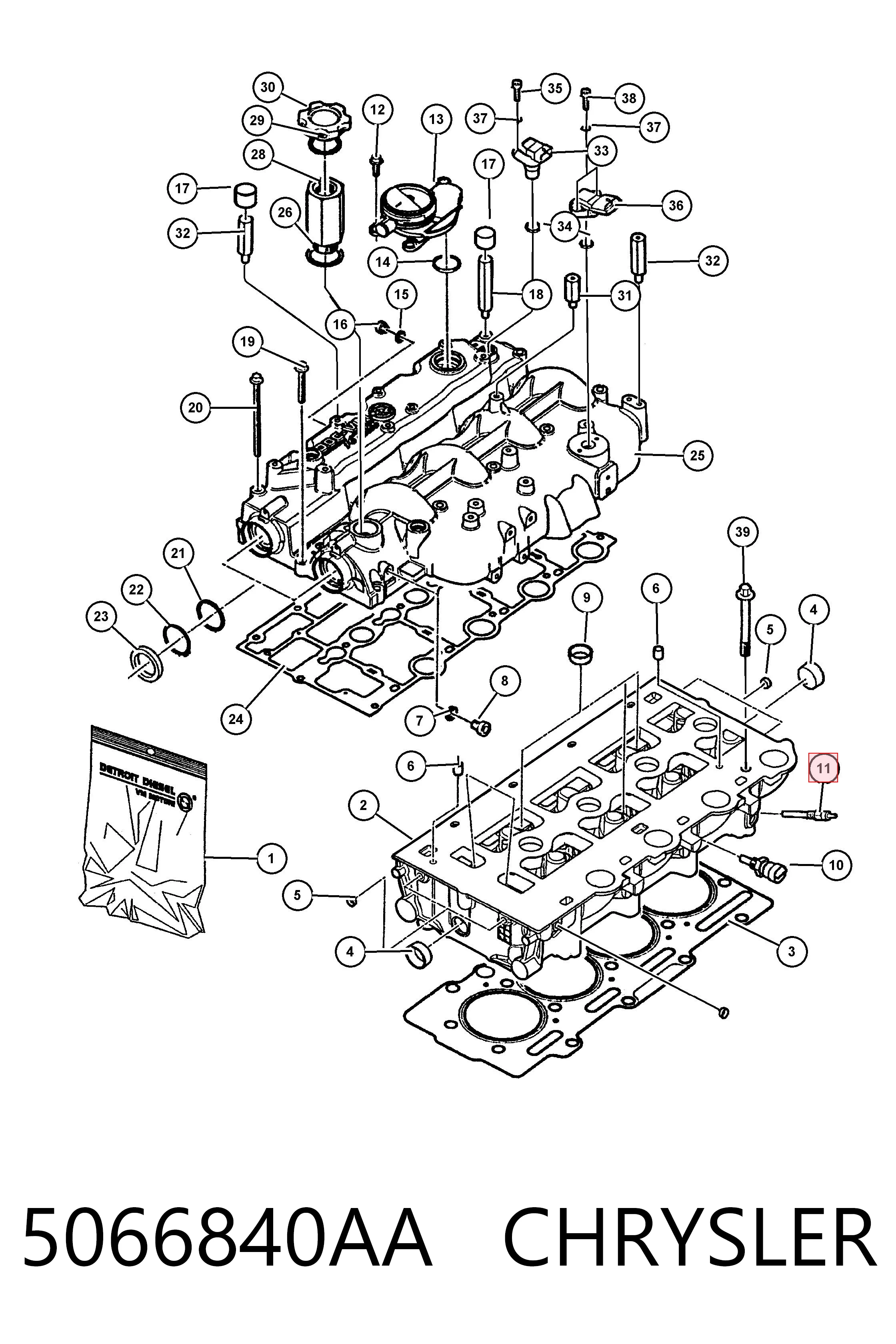 5066840AA Chrysler Świeca żarowa