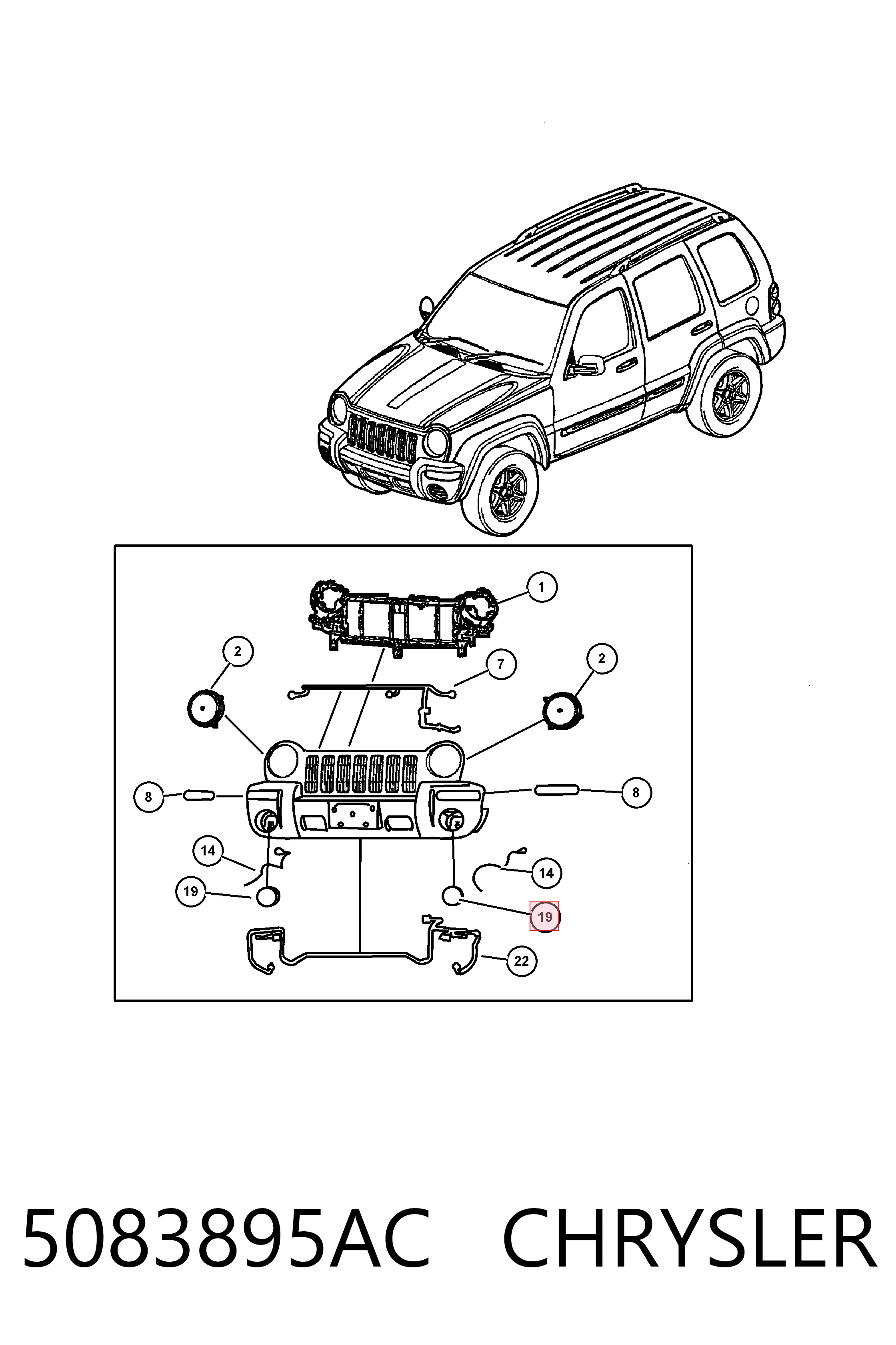 Lampa przeciwmgielna lewa do Jeep Liberty/Cherokee  