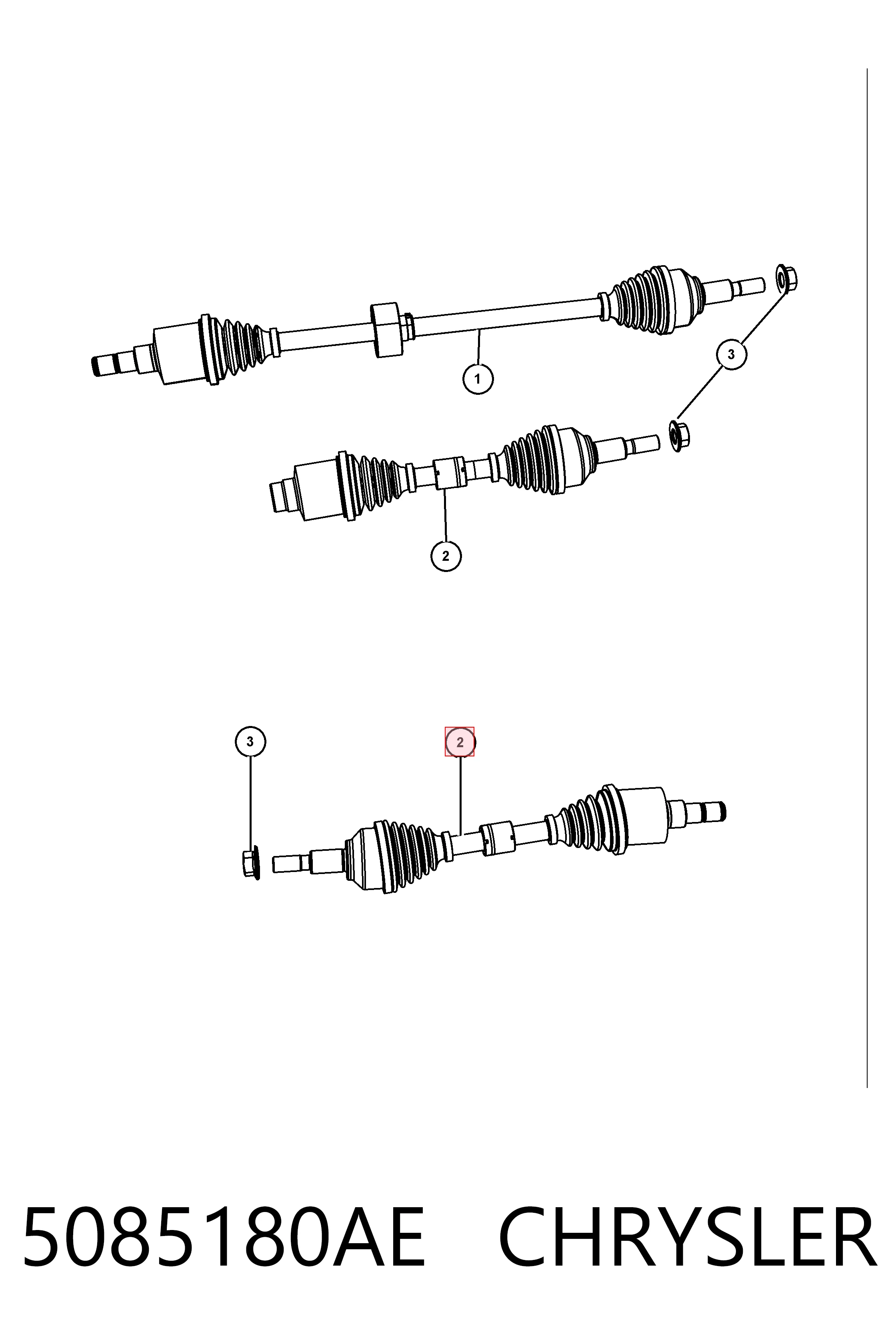 5085180AE Chrysler Półoś napędowa przednia lewa
